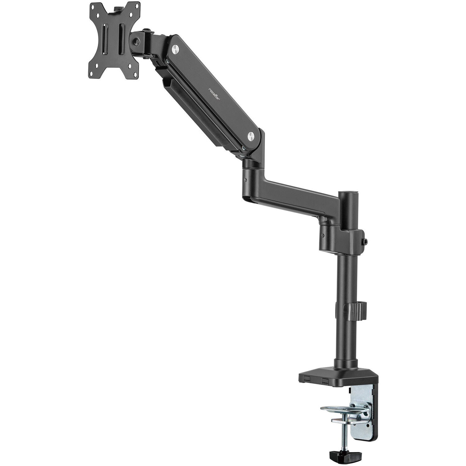 Premium single ergonomic monitor arm with C-clamp and grommet mounting — view 3