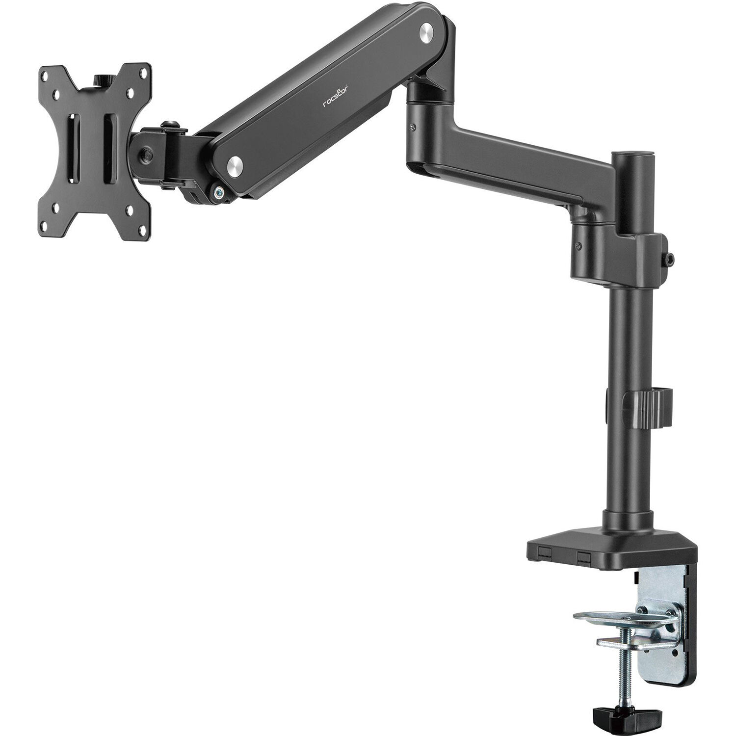 Premium single ergonomic monitor arm with C-clamp and grommet mounting — view 4