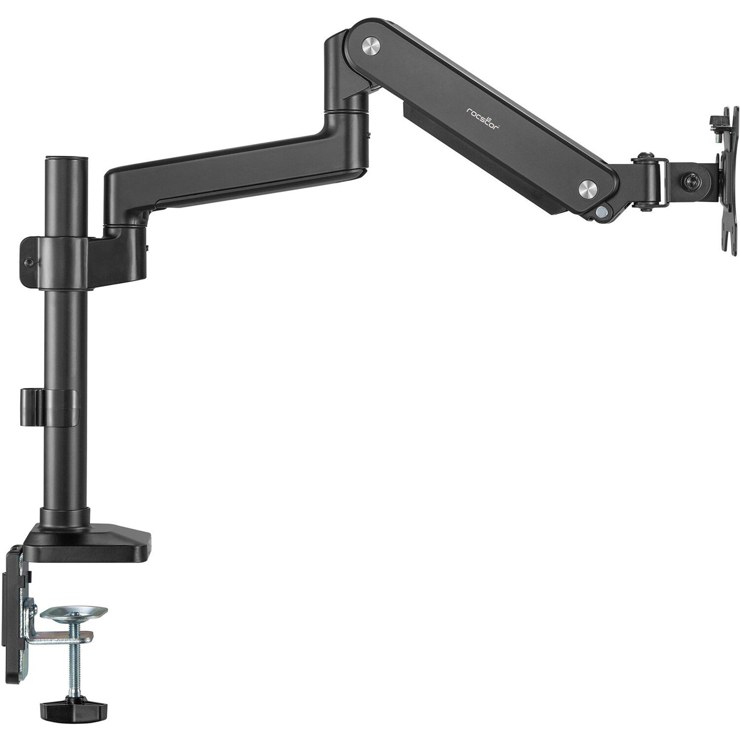 Premium single ergonomic monitor arm with C-clamp and grommet mounting — view 5