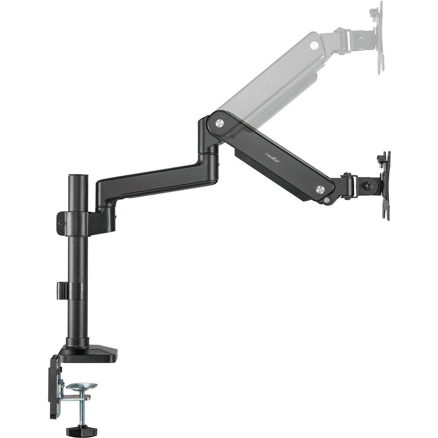 Premium single ergonomic monitor arm with C-clamp and grommet mounting — view 6