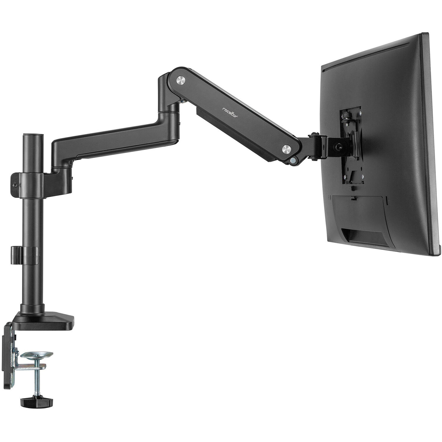 Premium single ergonomic monitor arm with C-clamp and grommet mounting — view 7