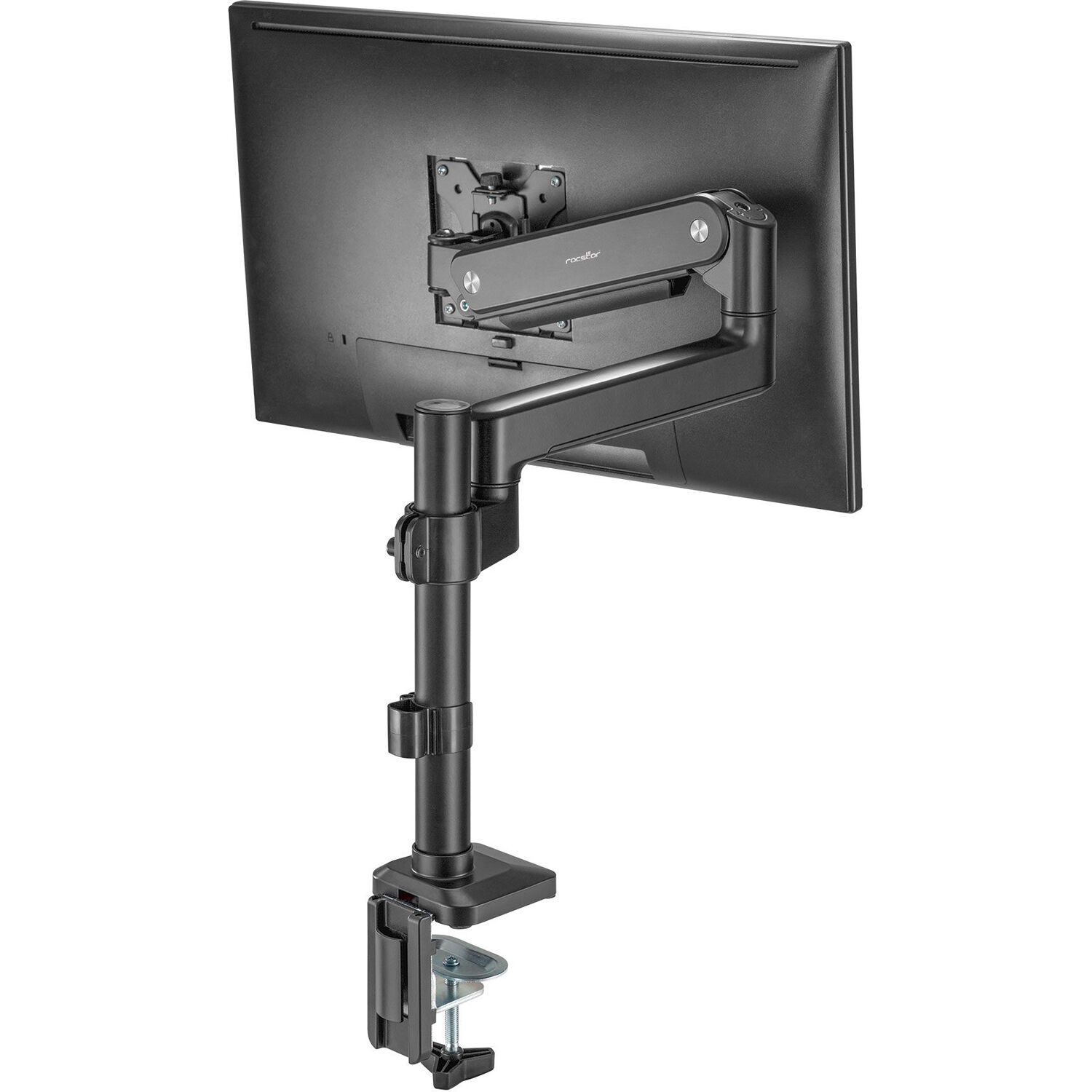 Premium single ergonomic monitor arm with C-clamp and grommet mounting — view 8