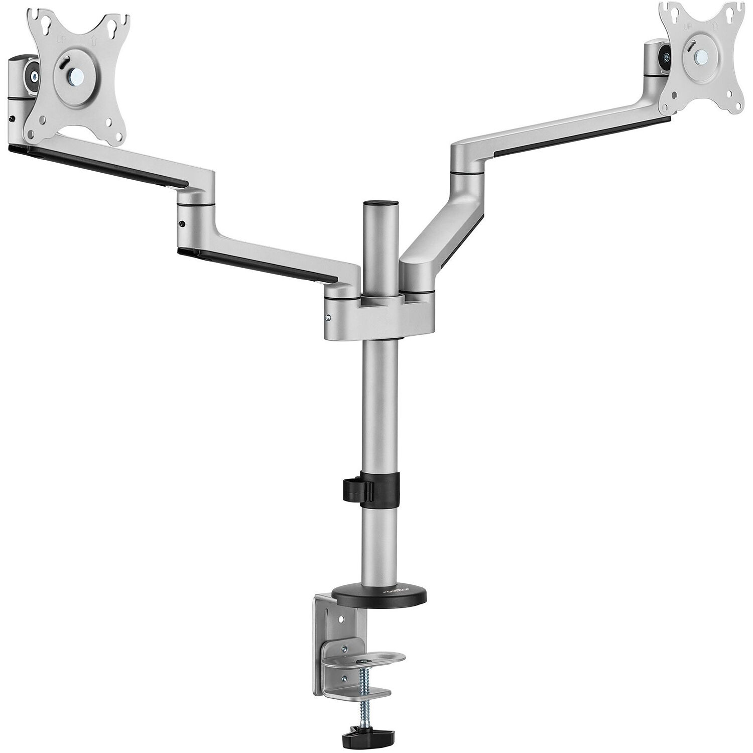 ERGOREACH EP14 premium aluminum articulating dual-screen monitor mount for two displays — view 2