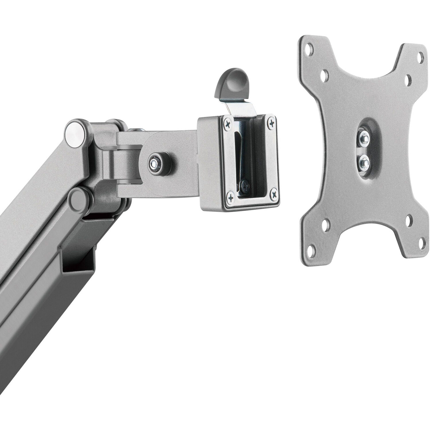 Premium aluminum single ergonomic monitor arm with C-clamp and grommet mounting — view 11