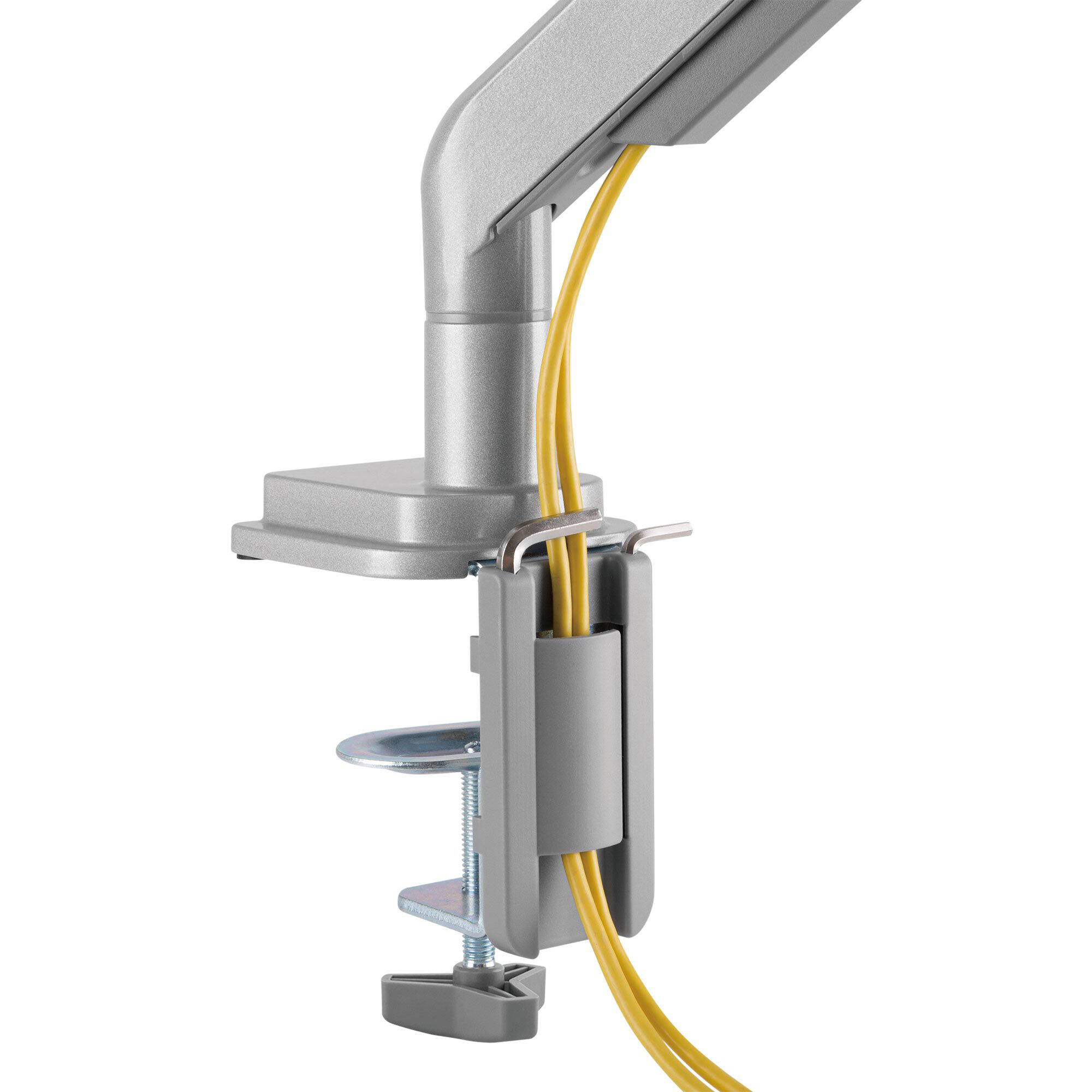 Premium aluminum single ergonomic monitor arm with C-clamp and grommet mounting — view 13