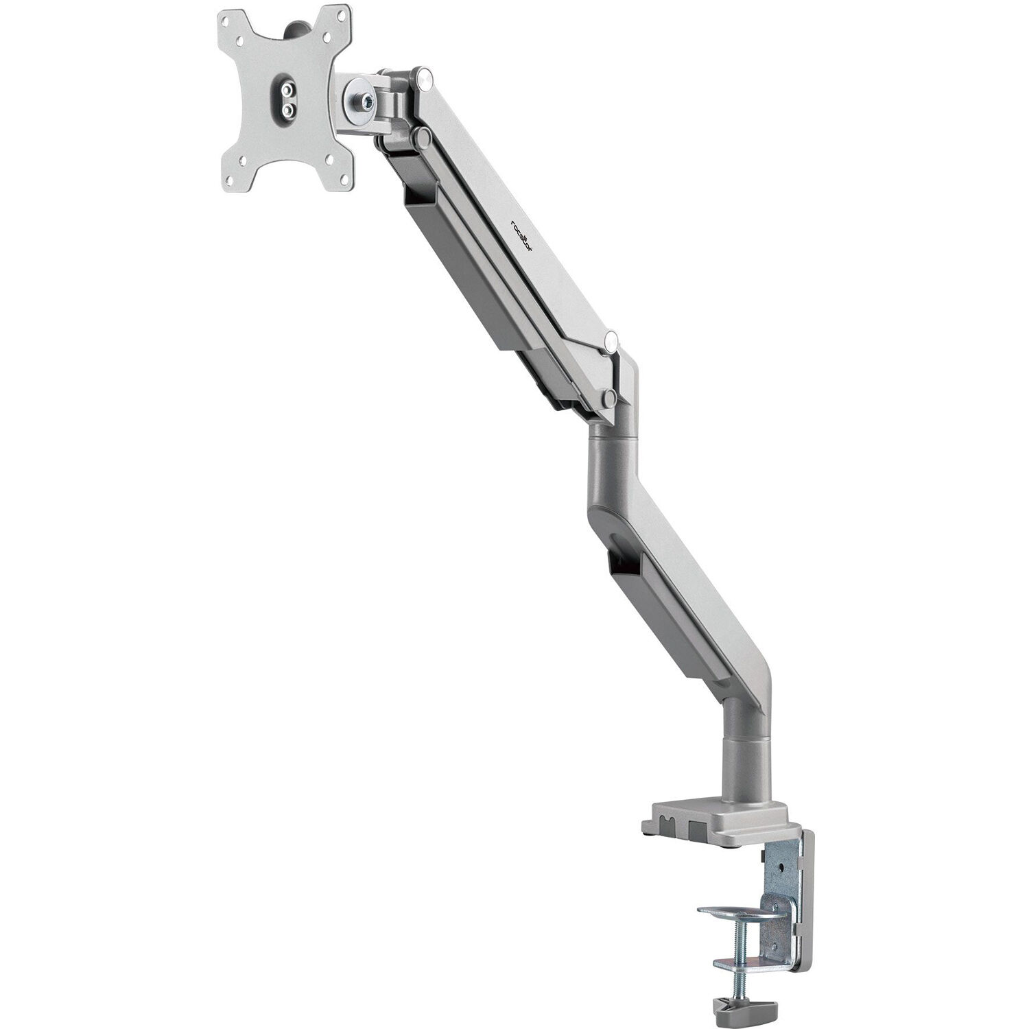 Premium aluminum single ergonomic monitor arm with C-clamp and grommet mounting — view 4