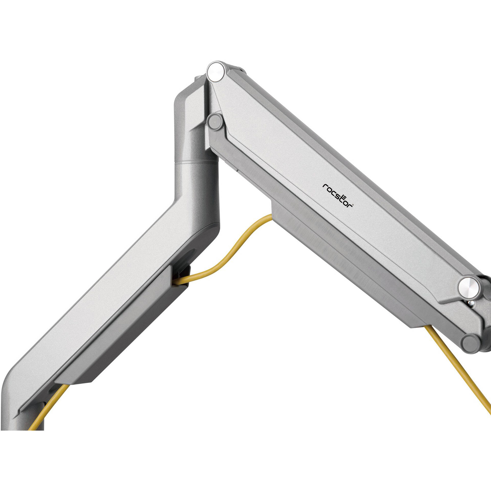 Premium aluminum single ergonomic monitor arm with C-clamp and grommet mounting — view 9