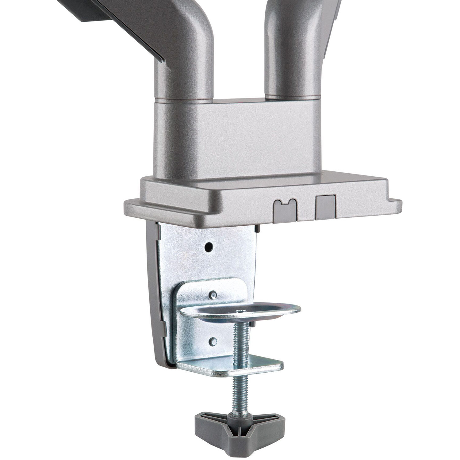 Rocstor ERGOREACH ED4 premium aluminum dual monitor arm with C-clamp and grommet mount — view 6