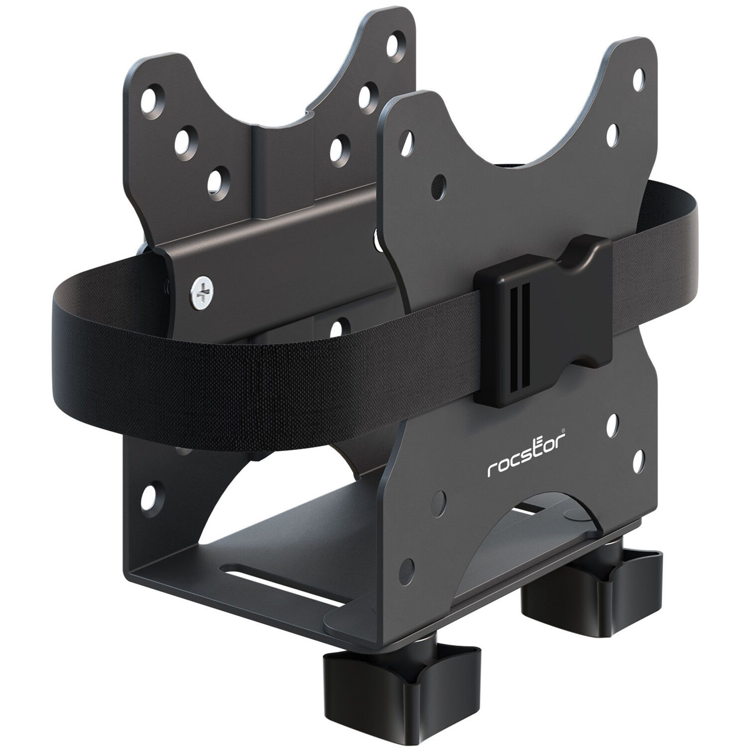 Rocstor premium thin client mount heavy-duty VESA bracket installed under a desk — view 4
