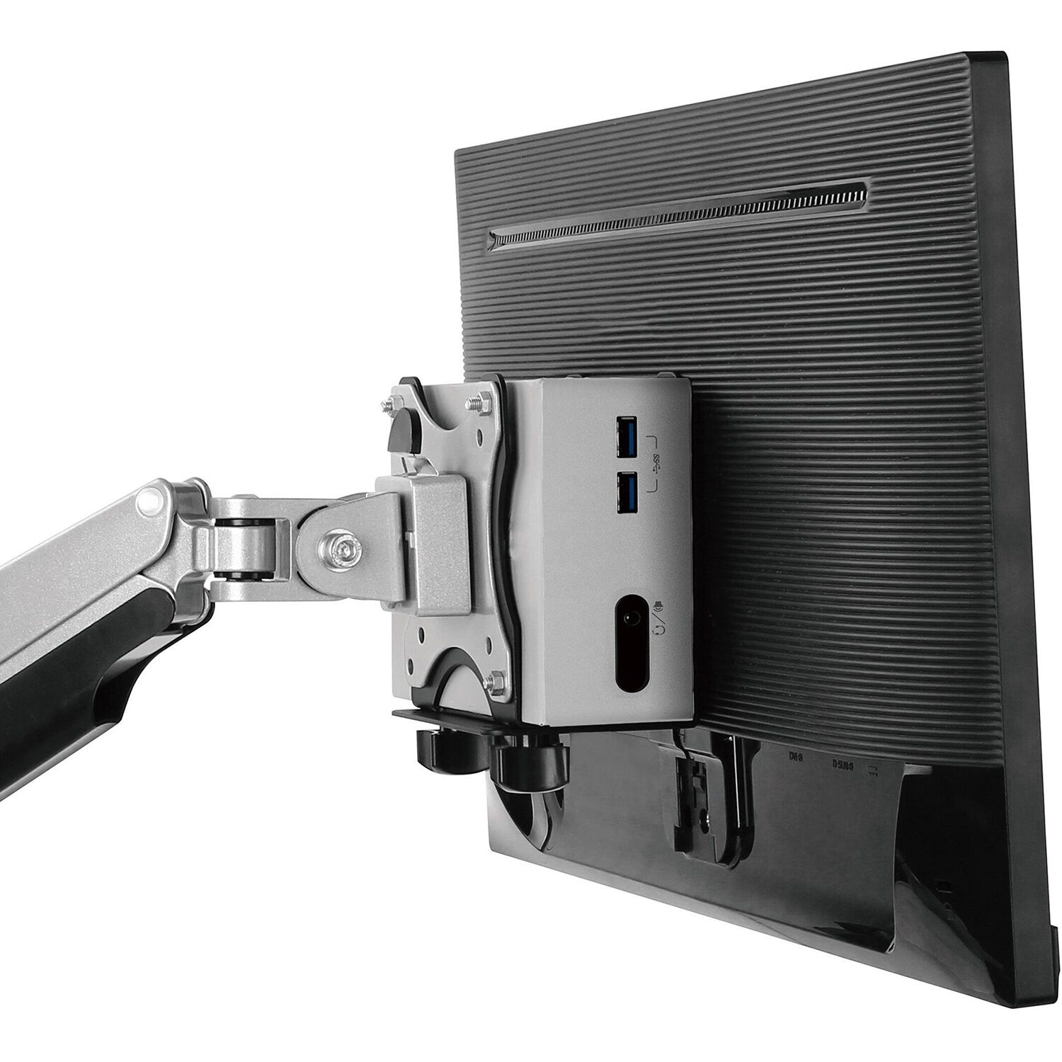 Rocstor premium thin client mount heavy-duty VESA bracket installed under a desk — view 7