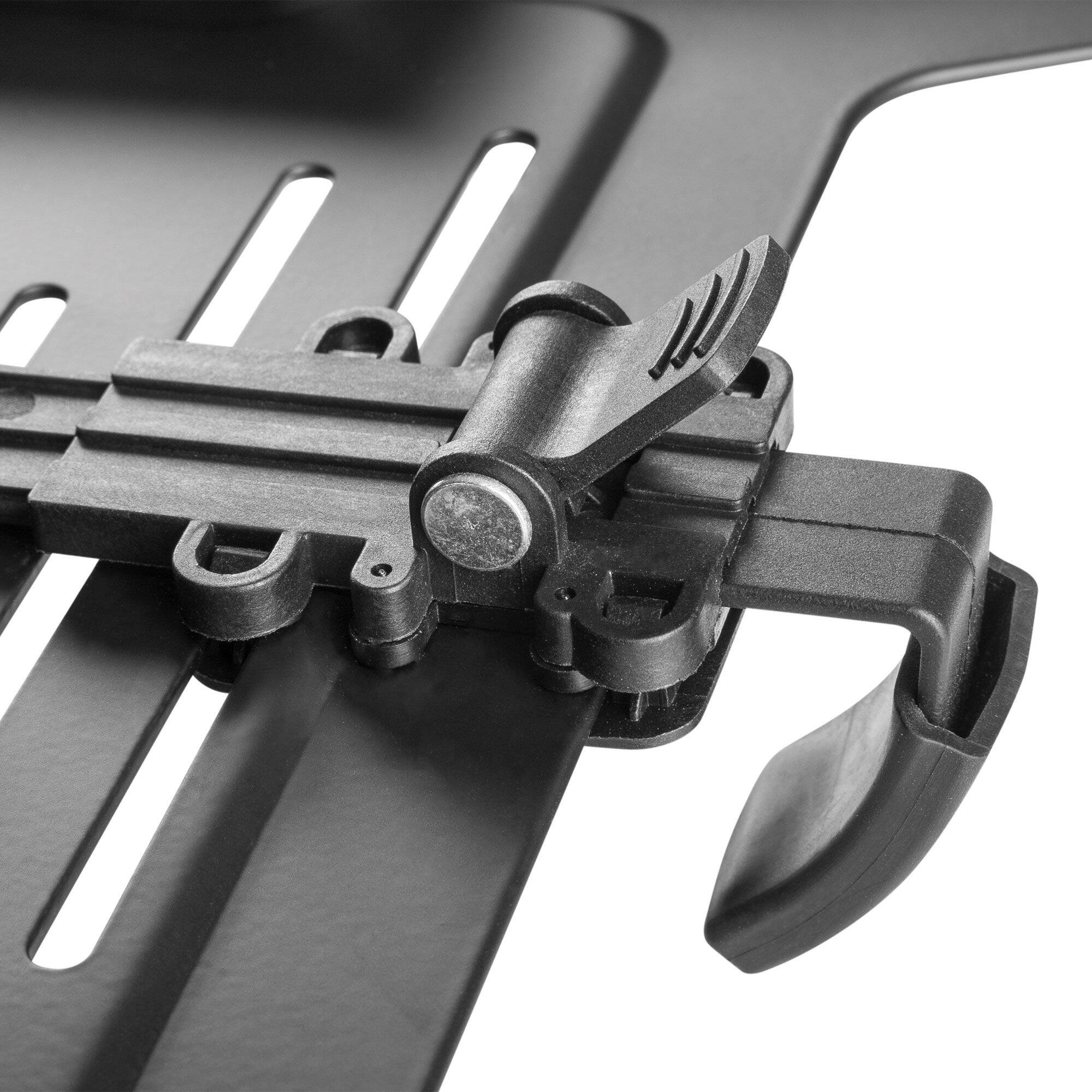 Rocstor premium VESA laptop tray mounted on an adjustable monitor arm for secure notebook placement — view 7