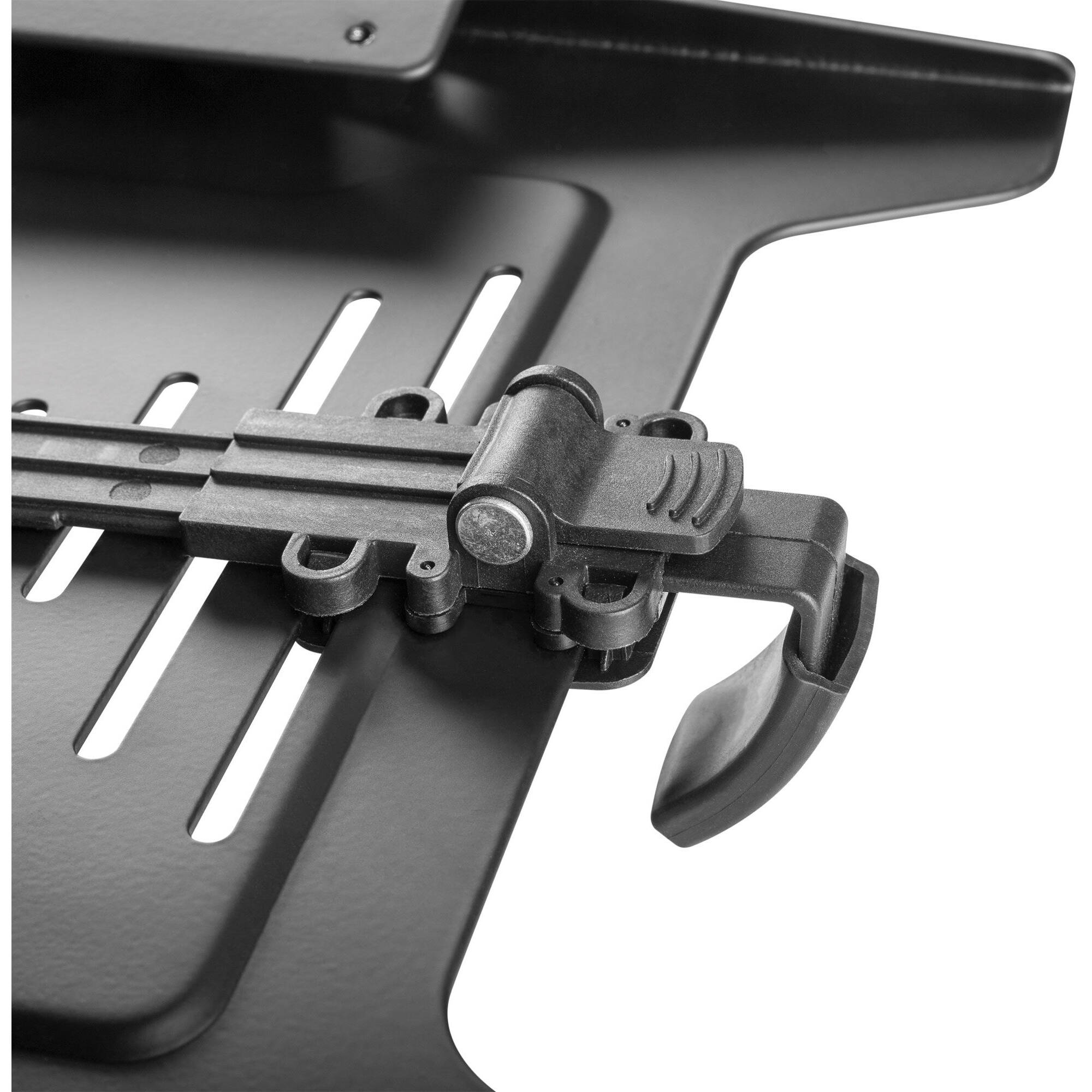 Rocstor premium VESA laptop tray mounted on an adjustable monitor arm for secure notebook placement — view 9