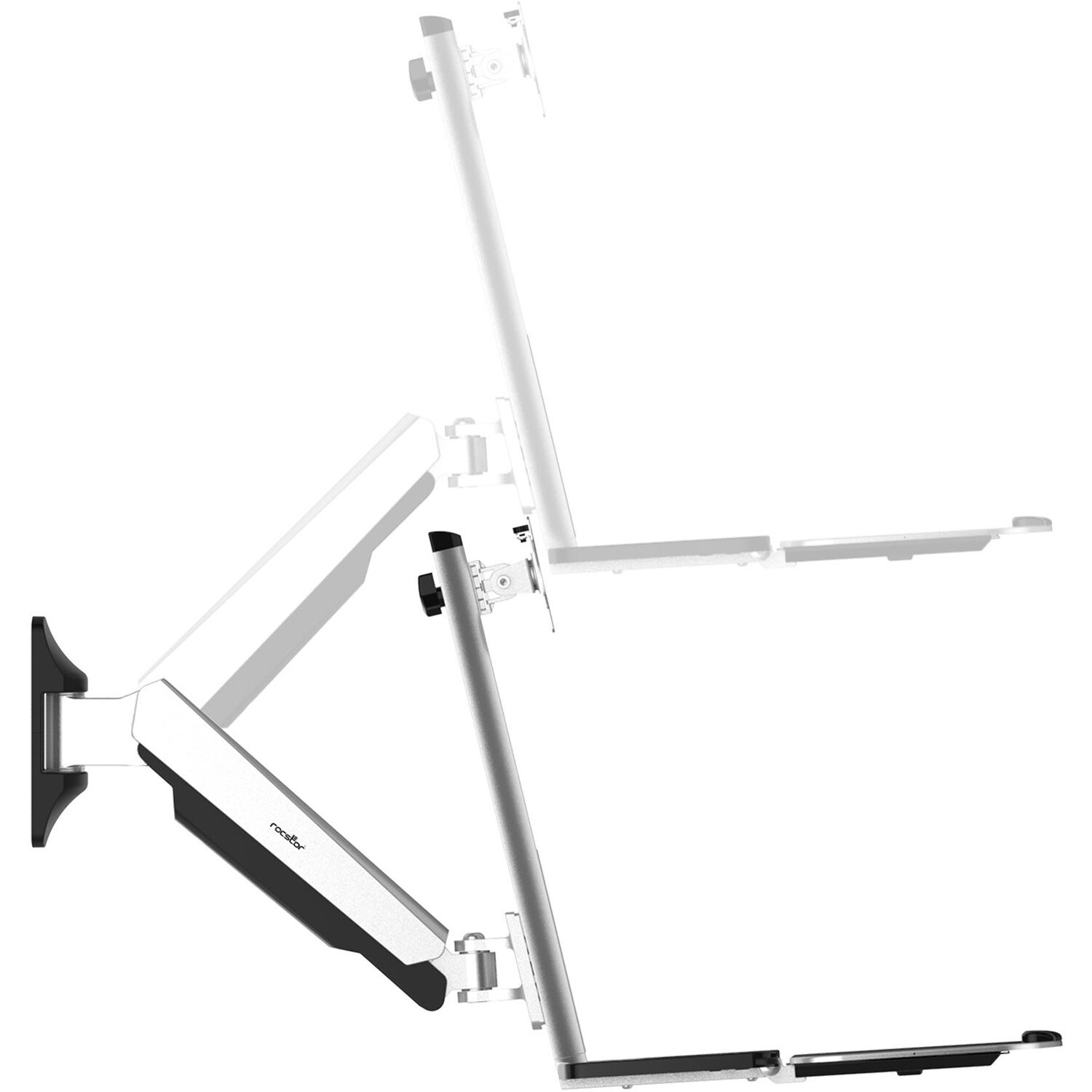 ERGOCENTER EW2 premium single monitor wall mount workstation with gas-spring arm — view 8