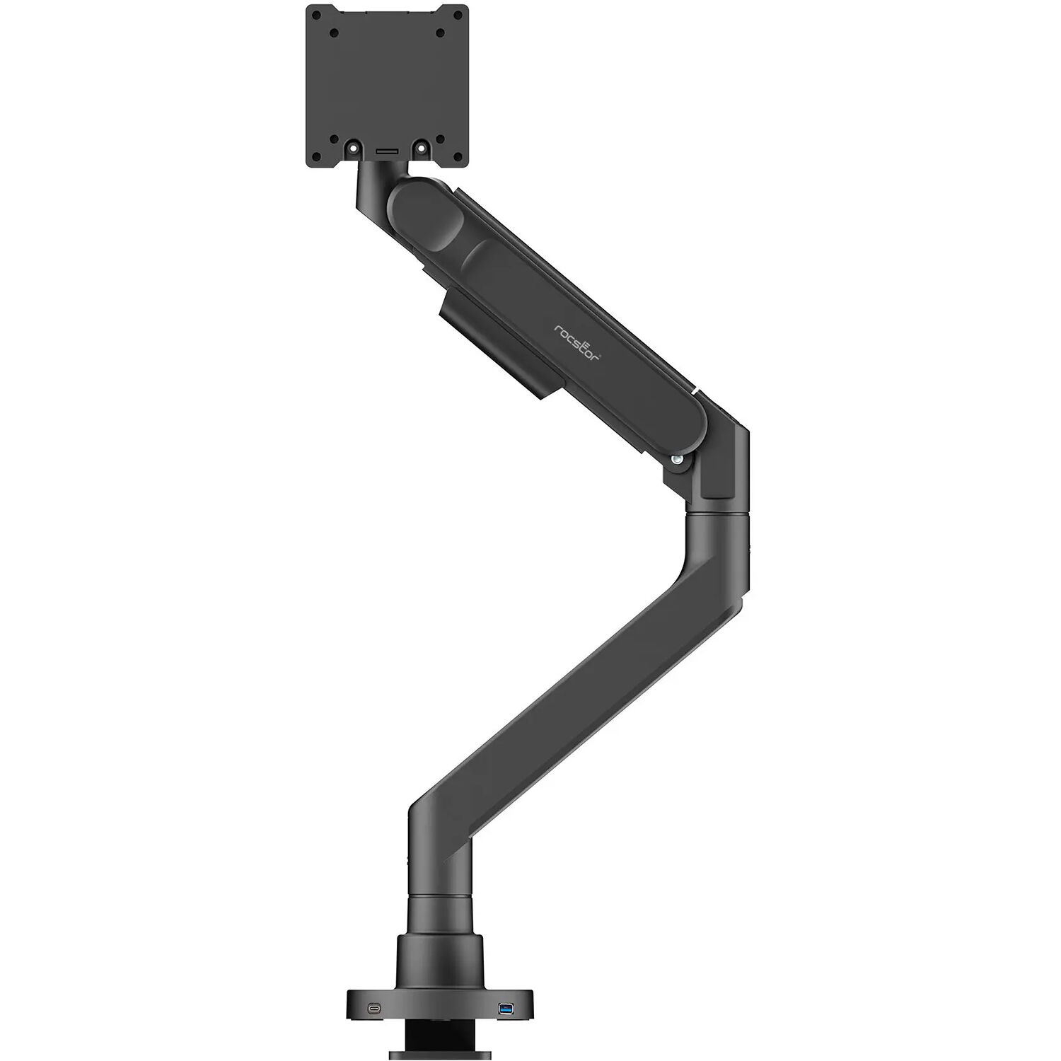 ERGOREACH ED7 heavy-duty single monitor arm with USB-A and USB-C base — view 6
