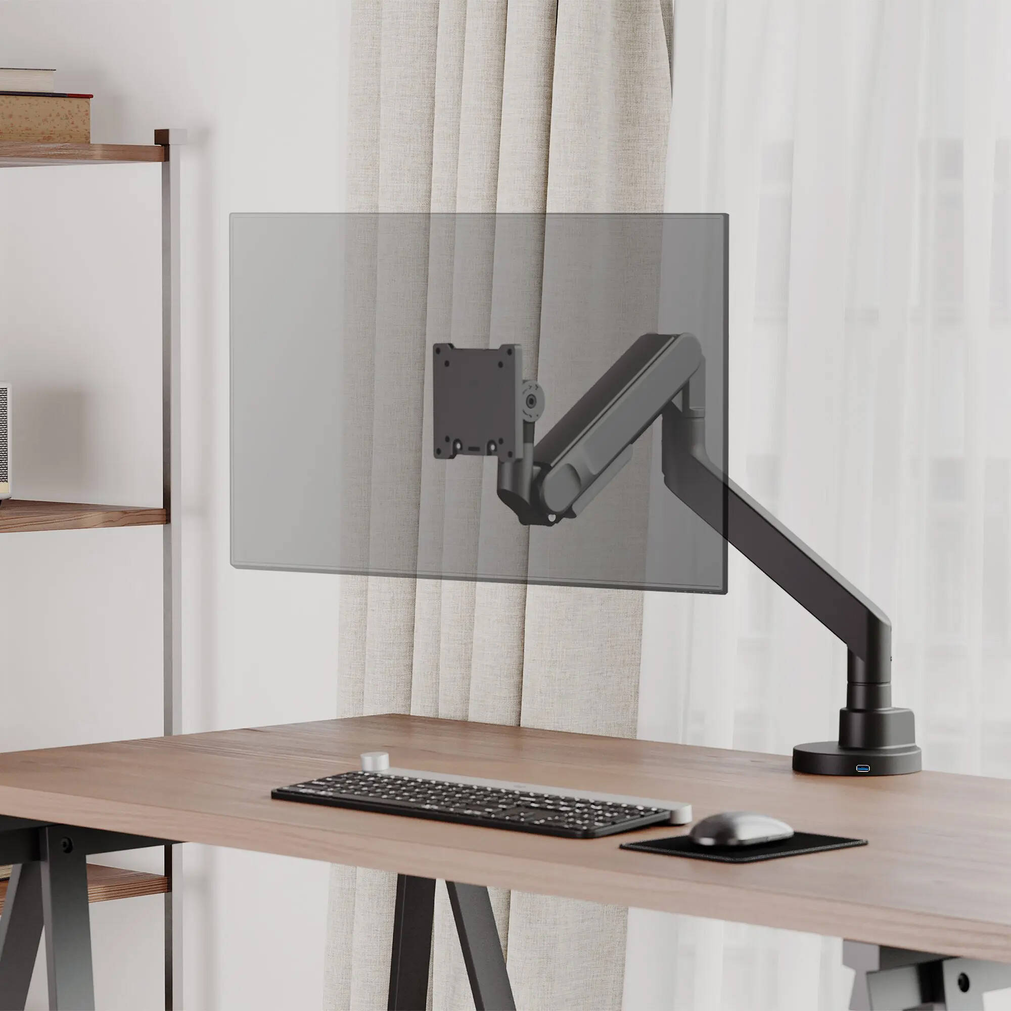 ERGOREACH ED7 heavy-duty single monitor arm with USB-A and USB-C base — view 8