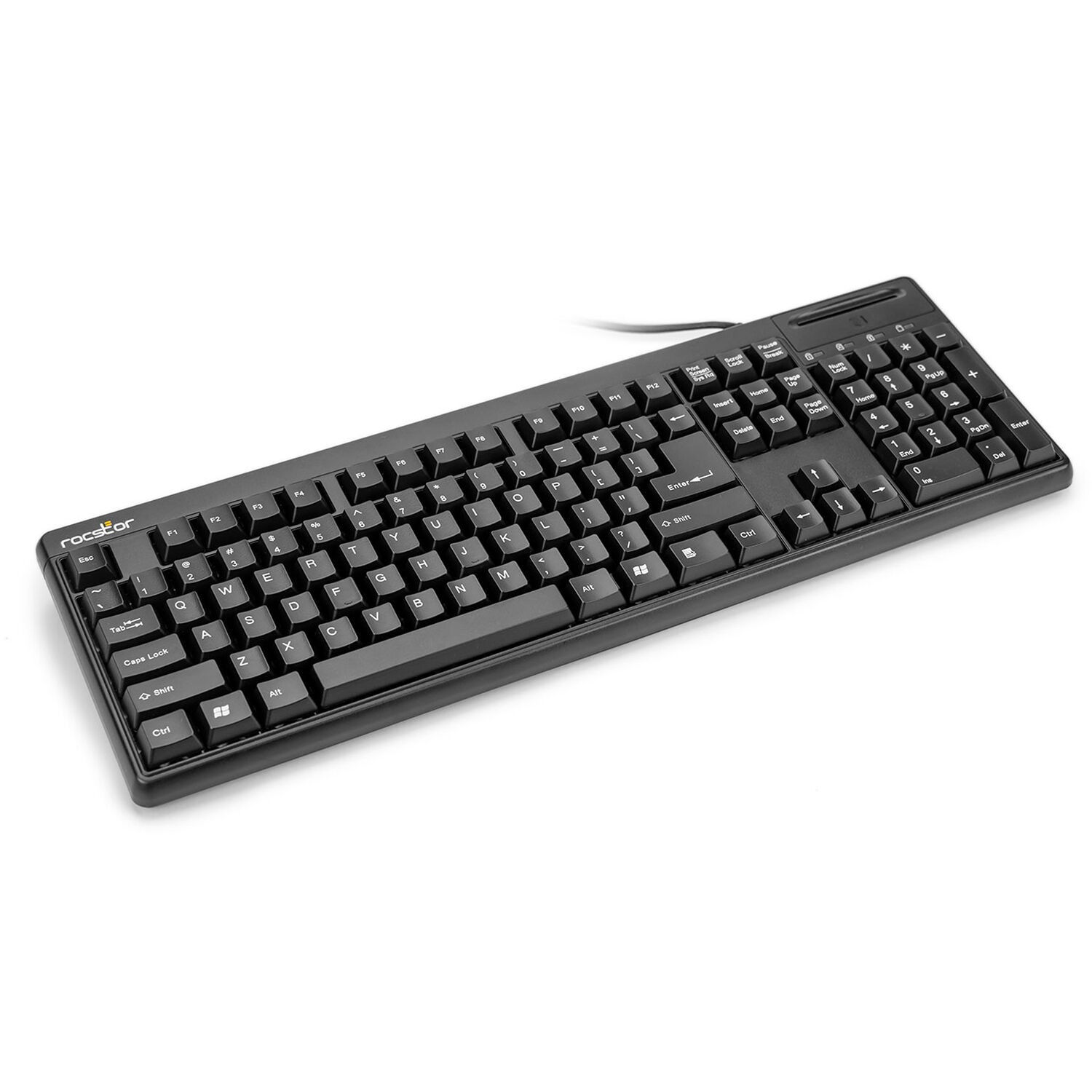 Rocstor KS20T 104-key USB keyboard with built-in smart card reader for CAC and PIV authentication — view 4