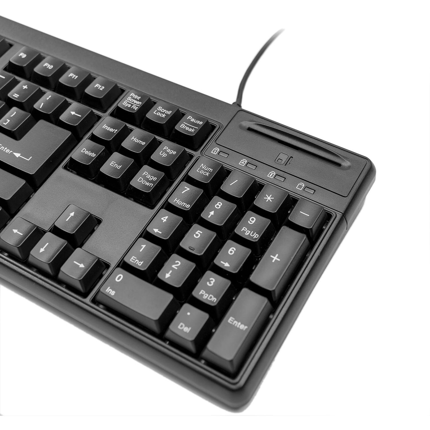 Rocstor KS20T 104-key USB keyboard with built-in smart card reader for CAC and PIV authentication — view 7
