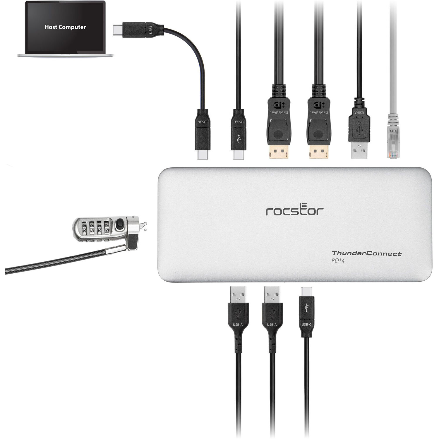 PREMIUM RD14 USB4 40G PORTABLE DOCK - USB4 TO DUAL DISPLAYPORT 8K, USB4 40GBPS, — view 7