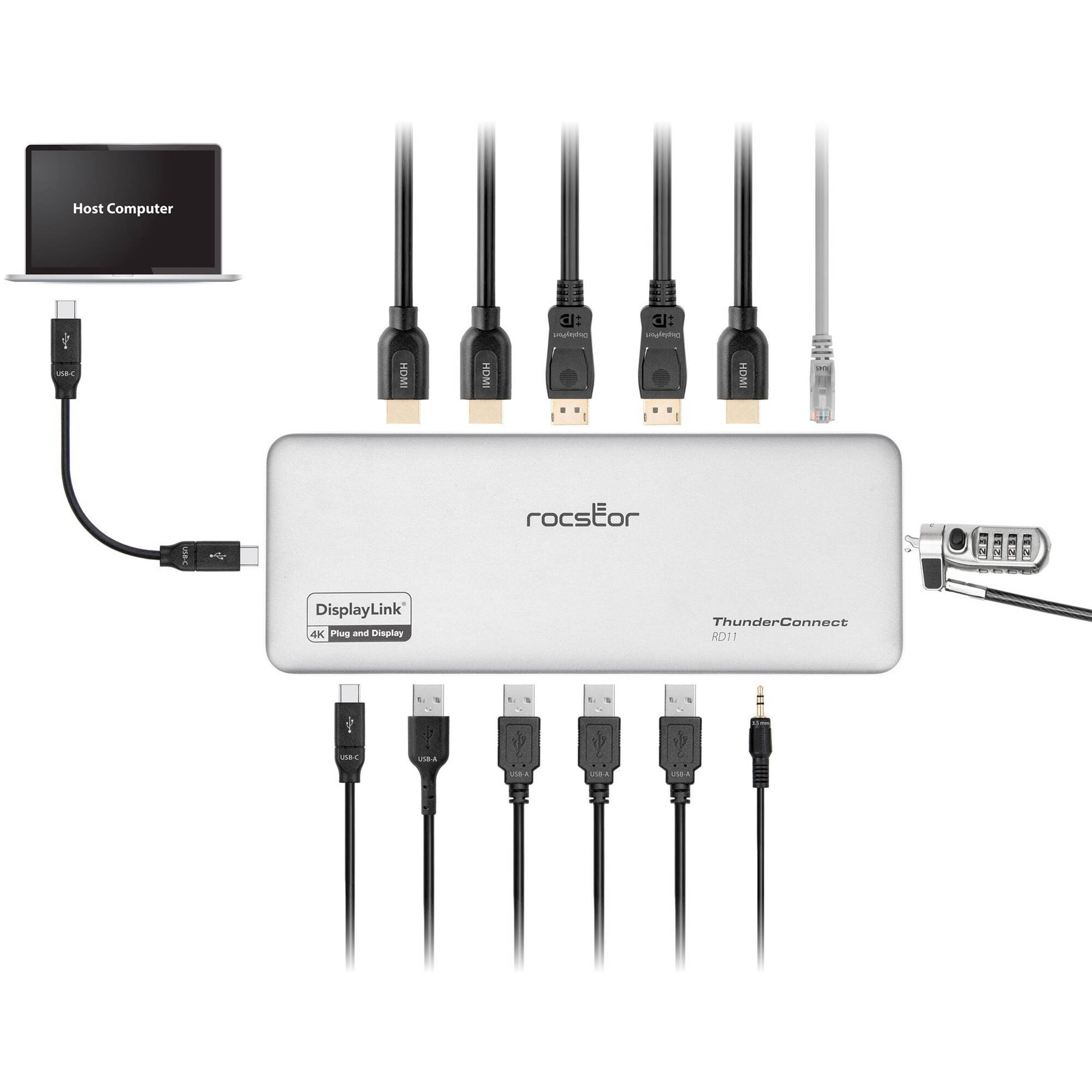 USB-C TRIPPLE DISPLAY RD11 DOCKING STATION - 3X HDMI 4K@60HZ, 2X DISPLAYPORT 4K/ — view 6