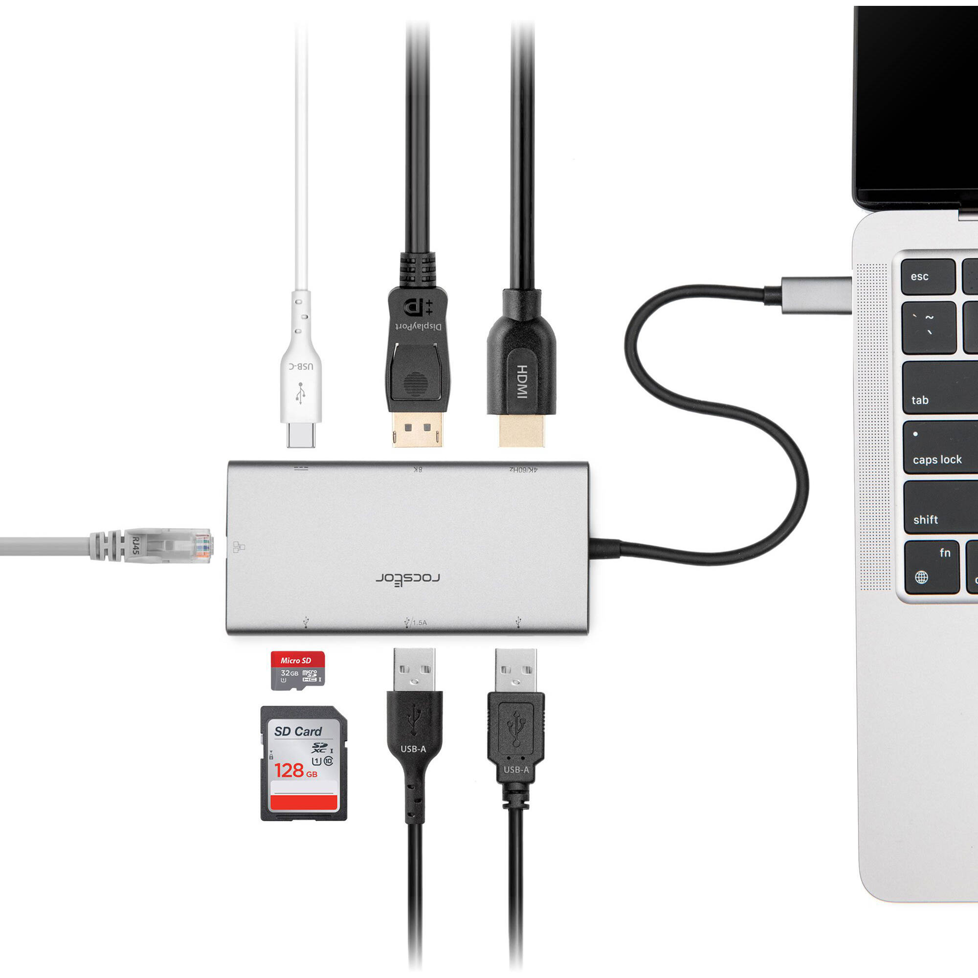 USB-C DUAL DISPLAY PORTABLE DOCK MULTIPORT WITH DP 1.4 ALT MODE - 1X HDMI & 1X D — view 7