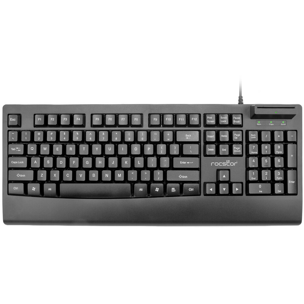 Ks18 Security USB Keyboard with Built-in Smartcard Reader - 104 Keys - Common AC
