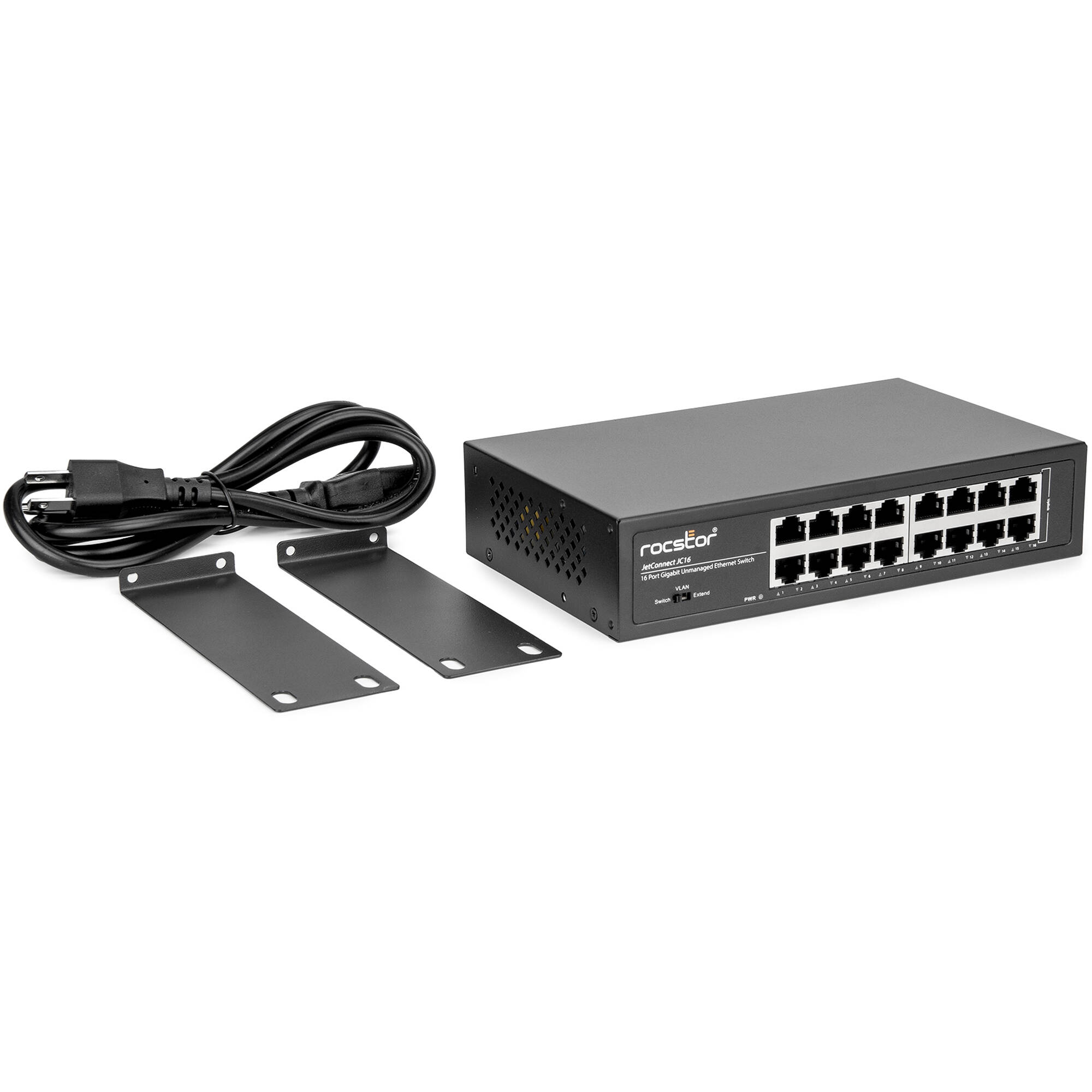 JETCONNECT JC16 16-port Gigabit unmanaged network switch for desktop or rackmount installation — view 5