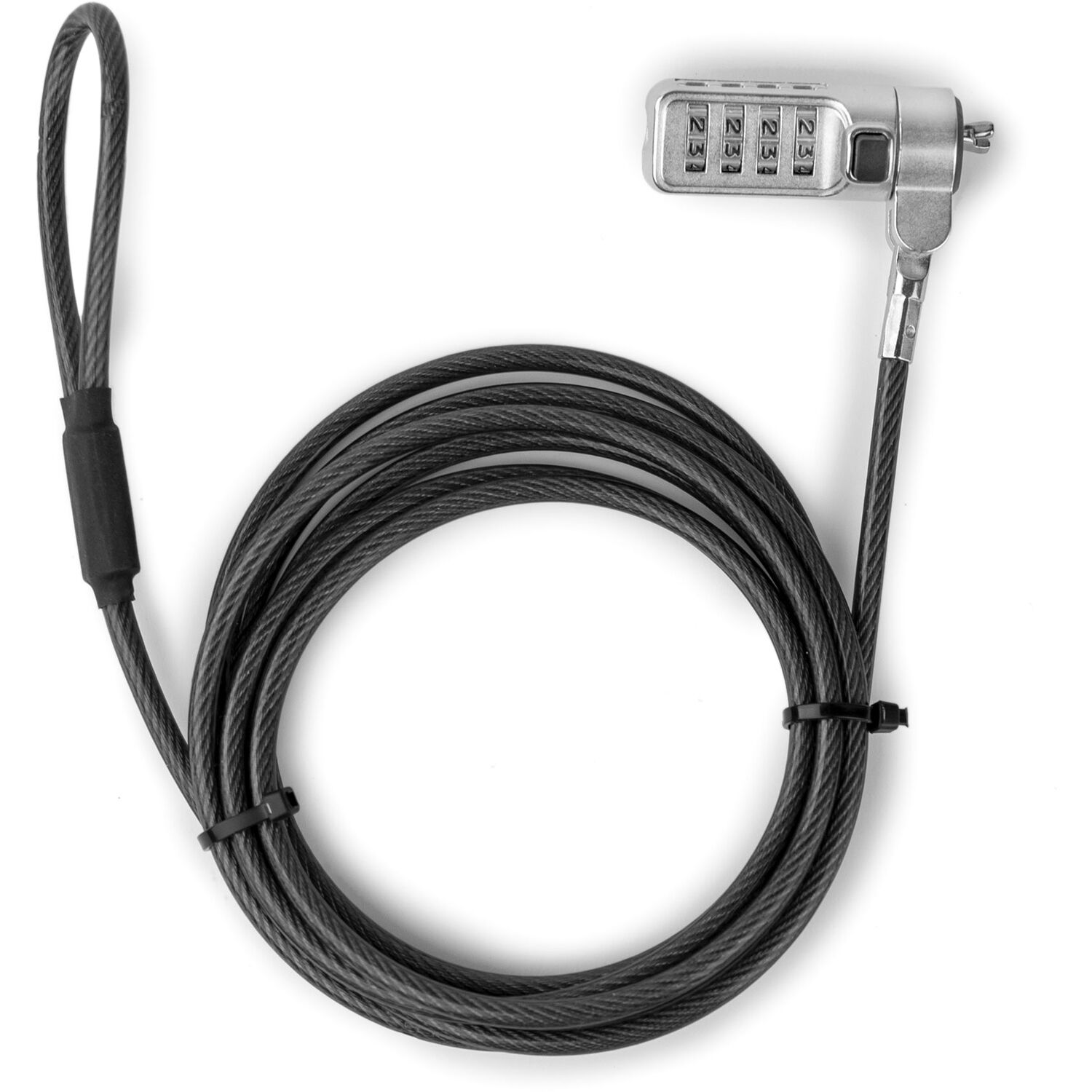Black Rocbolt W21 cable lock with resettable 4-digit combination for Noble Wedge slots — view 2