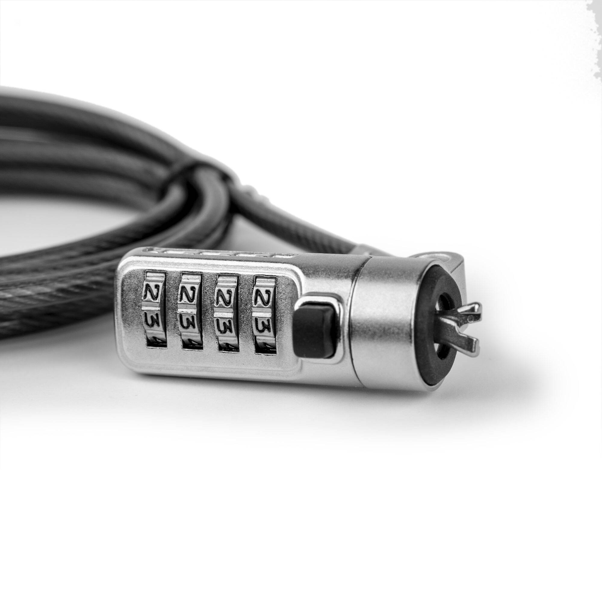 Black Rocbolt W21 cable lock with resettable 4-digit combination for Noble Wedge slots — view 4