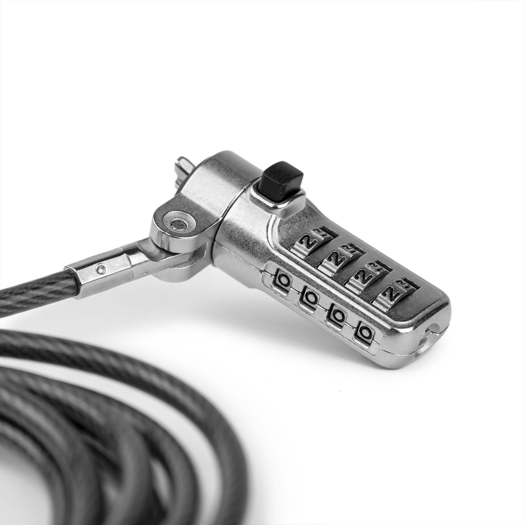 Black Rocbolt W21 cable lock with resettable 4-digit combination for Noble Wedge slots — view 5