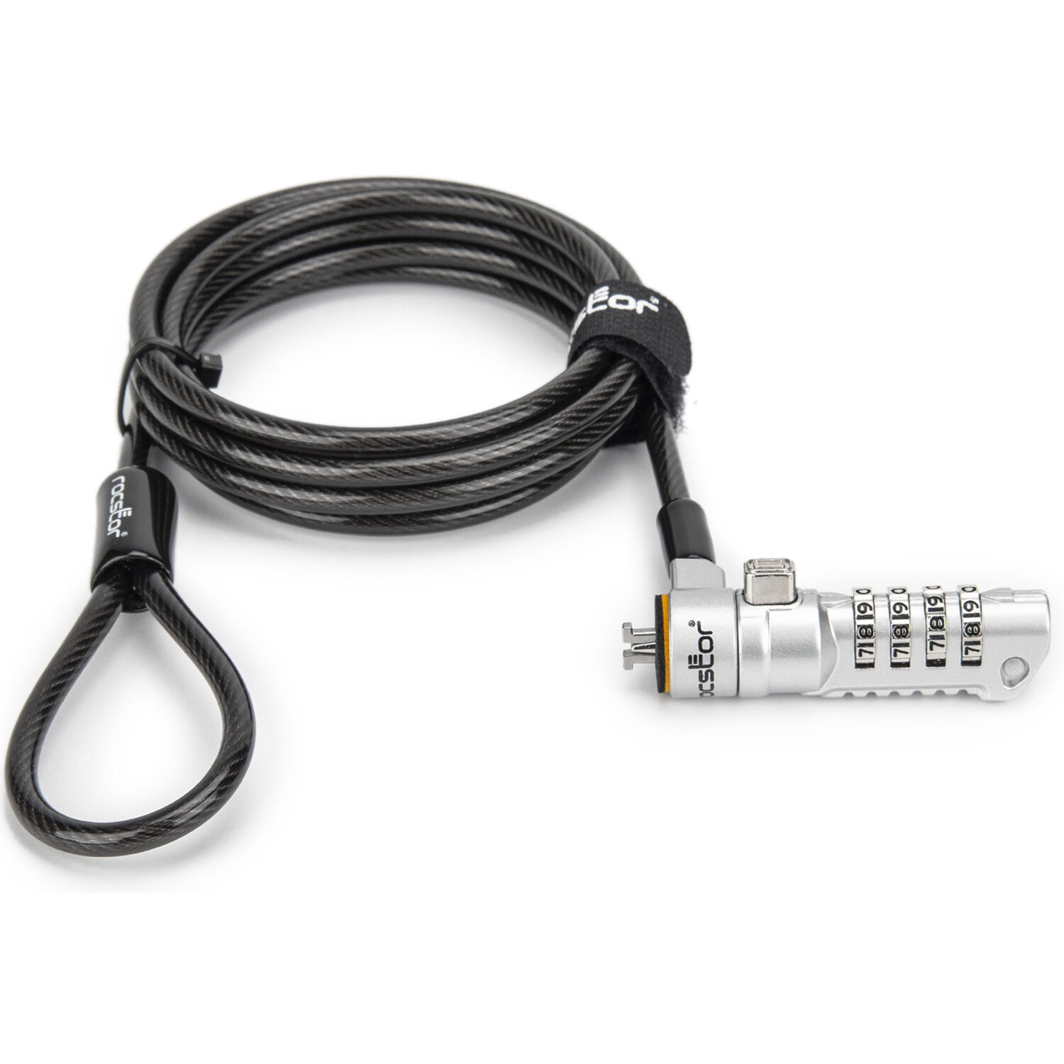 ROCBOLT N19 slim security cable with 4-digit resettable combination lock and nano-slot head — view 2