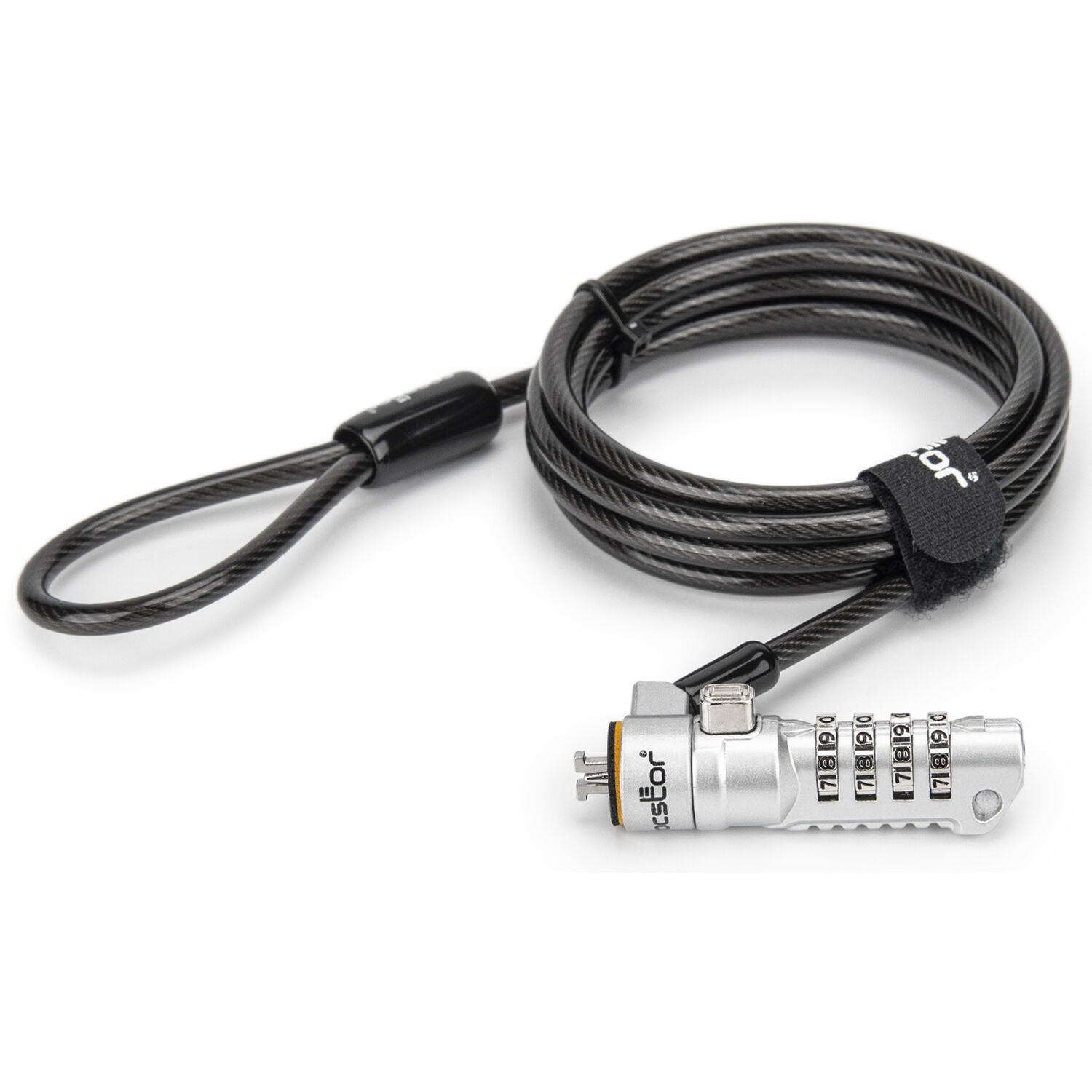 ROCBOLT N19 slim security cable with 4-digit resettable combination lock and nano-slot head — view 3