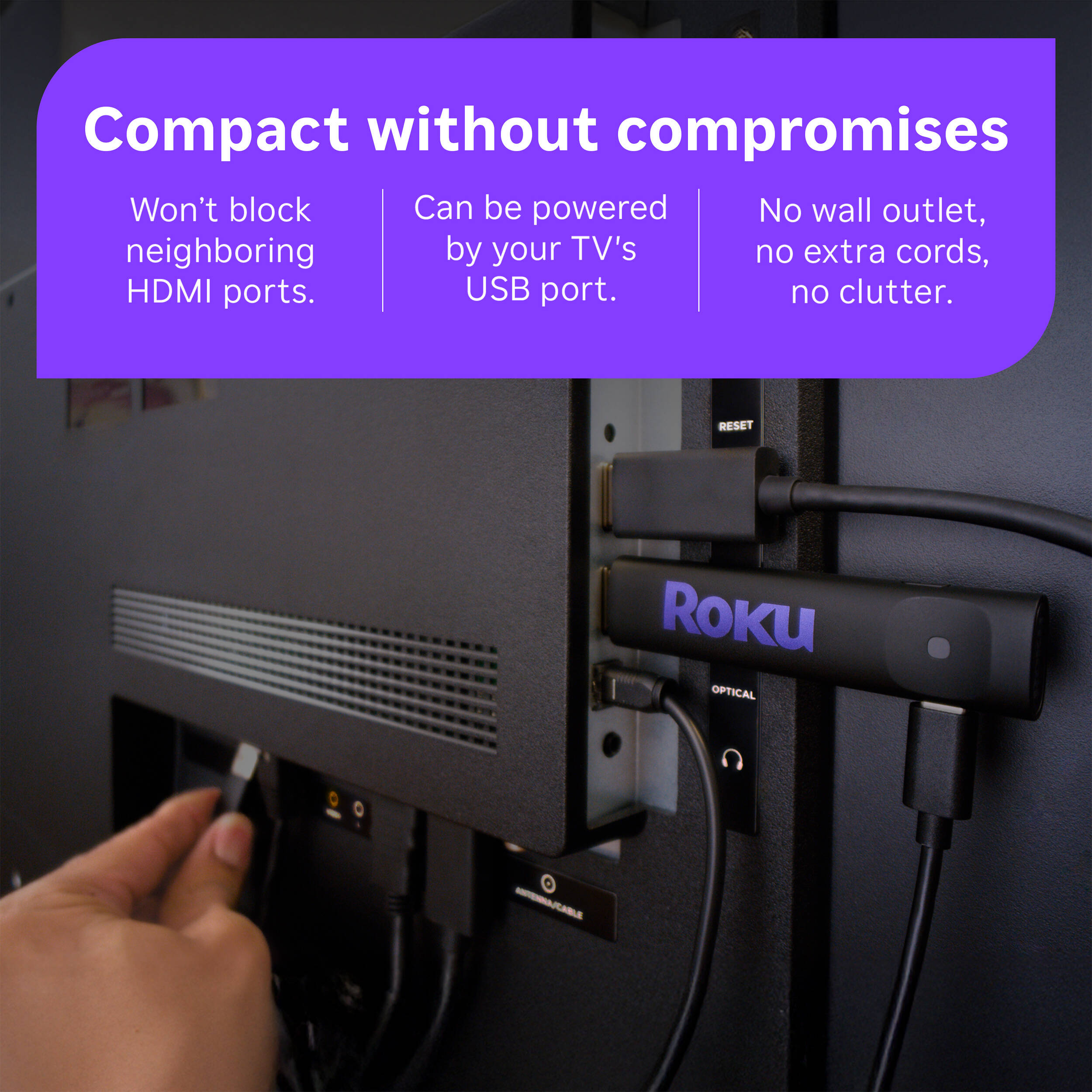 Roku Streaming Stick 3840R compact 4K HDR streaming device — view 10