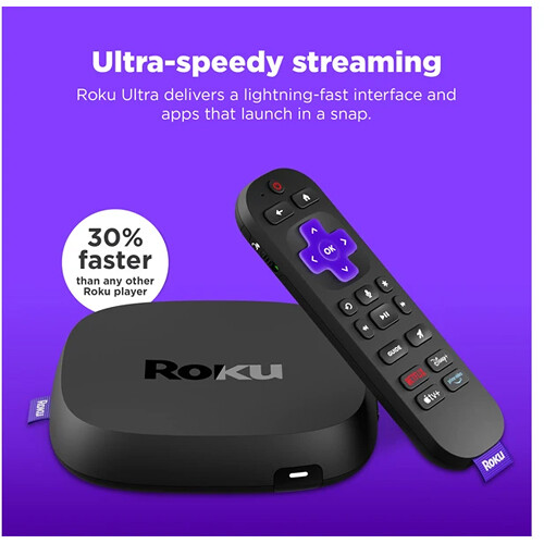Roku Ultra 4850R streaming player for 4K playback with Ethernet and Dolby Atmos — view 4