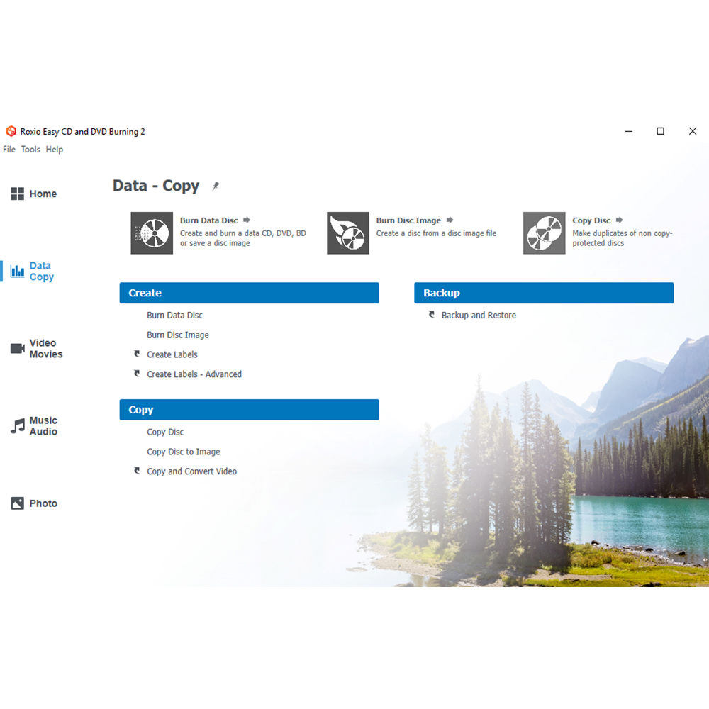 Roxio Easy CD & DVD Burning 2 software for creating and copying CDs and DVDs on Windows — view 5
