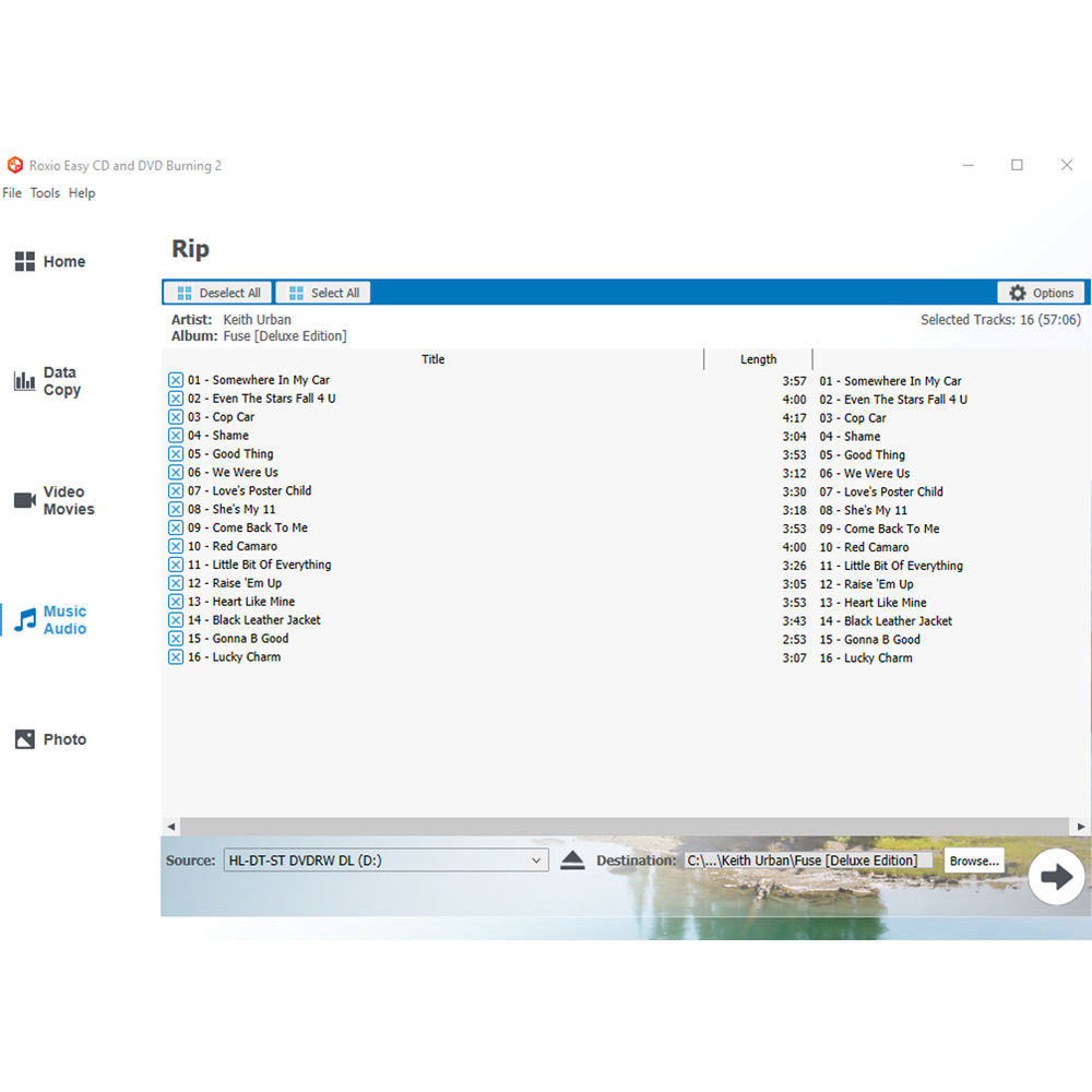 Roxio Easy CD & DVD Burning 2 software for creating and copying CDs and DVDs on Windows — view 7