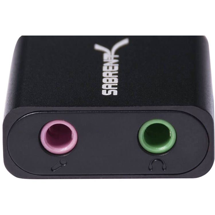 Sabrent AU-EMCB stereo sound adapter for Windows and Mac USB audio accessory — view 2