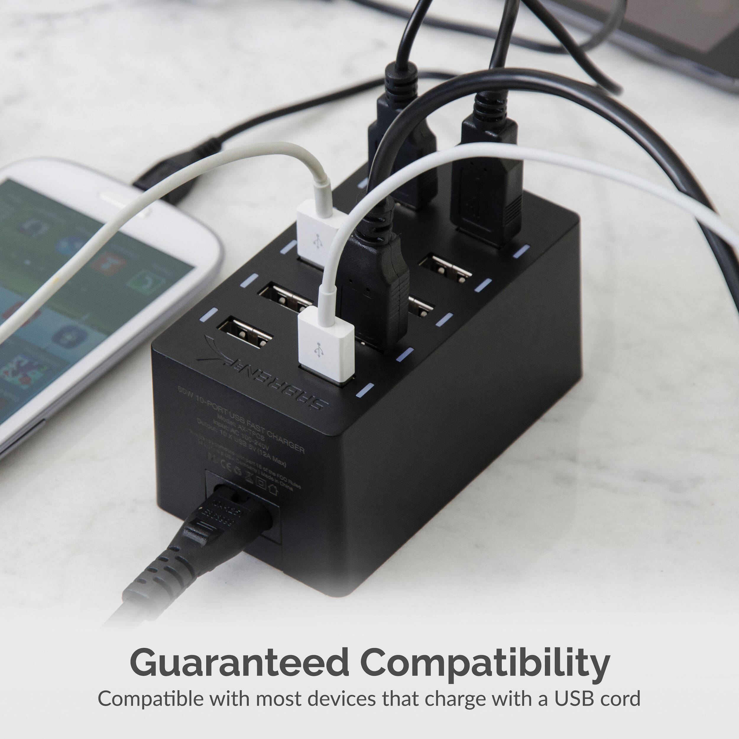 Sabrent AX-TPCS 60 W 10-port USB charger for phones and tablets — view 5