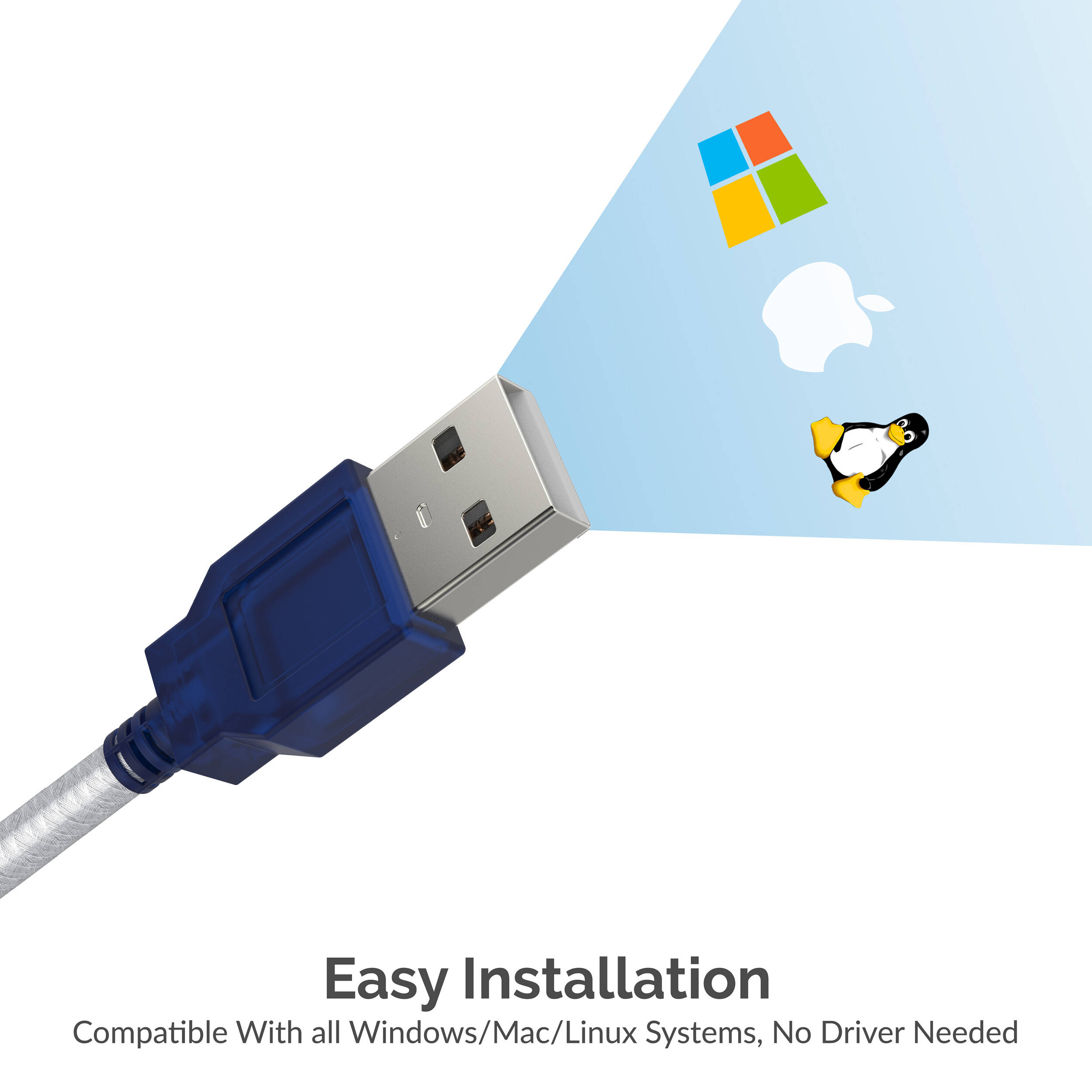 Sabrent CB-9P6F 6-foot USB 2.0 to serial cable for legacy device connectivity — view 5