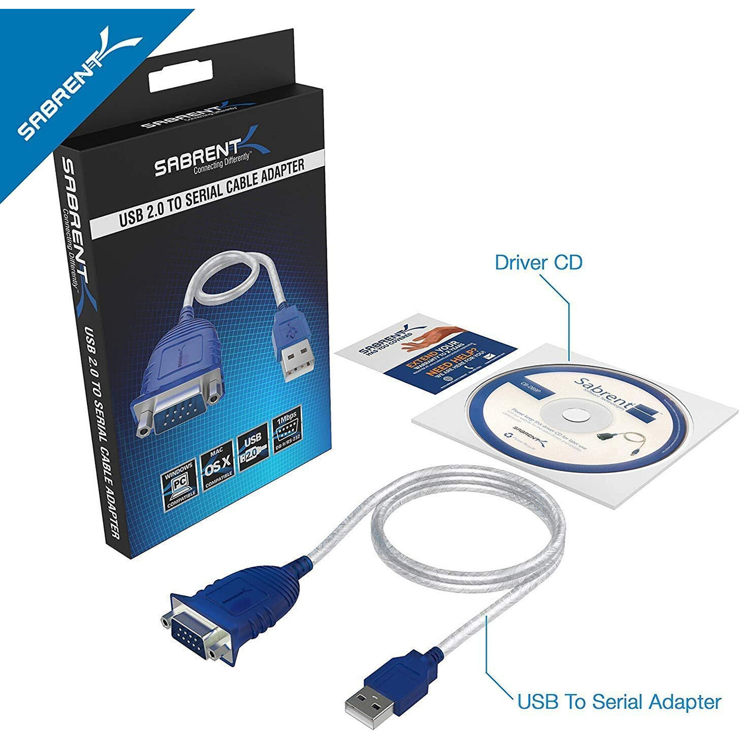 Sabrent USB 2.0 to DB-9 RS-232 serial converter cable with Prolific chipset — view 8