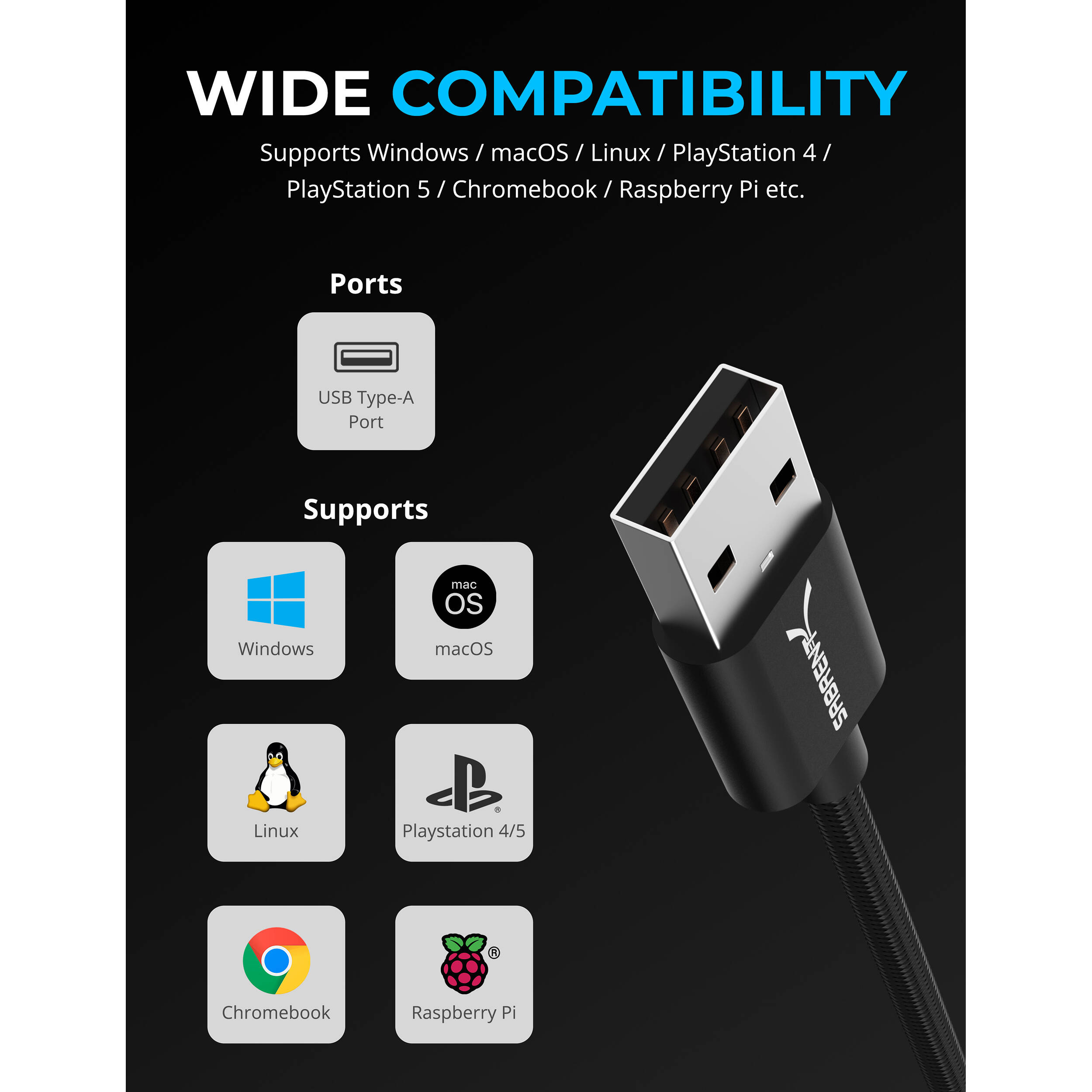 SABRENT USB TYPEA TO 3.5MM DUALFUNCTION AUDIO JACK ACTIVE ADAP 20IN CBL — view 6