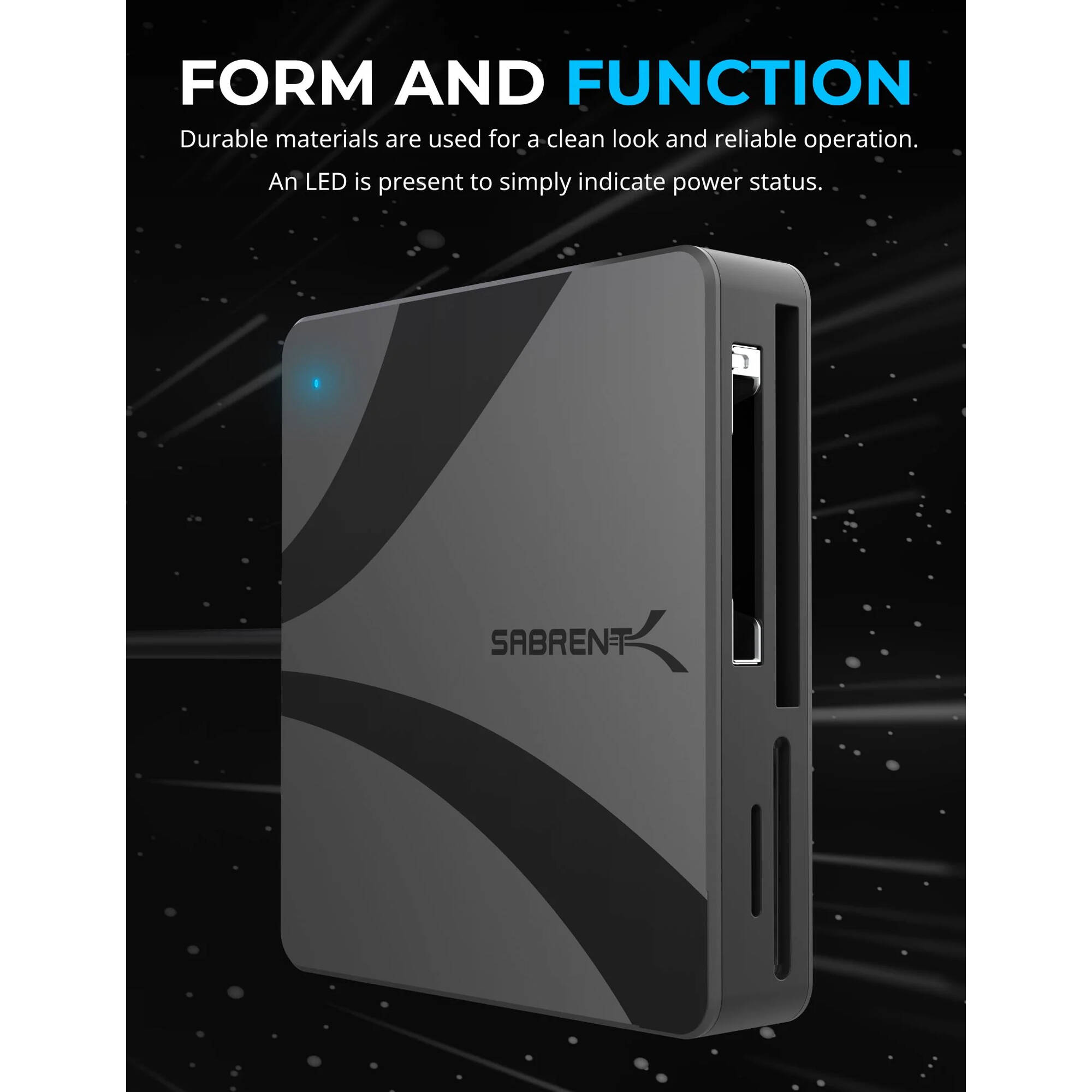 SABRENT USB-C MULTI-CARD READER CFX B. CFAST 2.0. MICROSD/SD — view 6