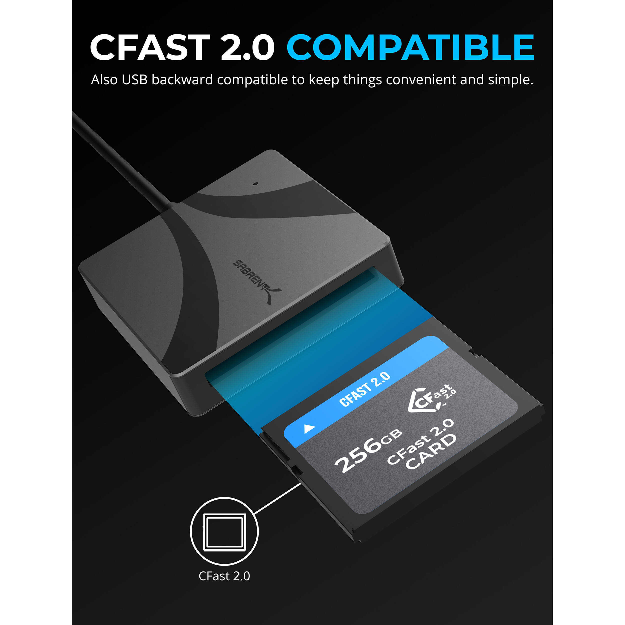 SABRENT CFAST 2.0 TO USB C CARD READER — view 4