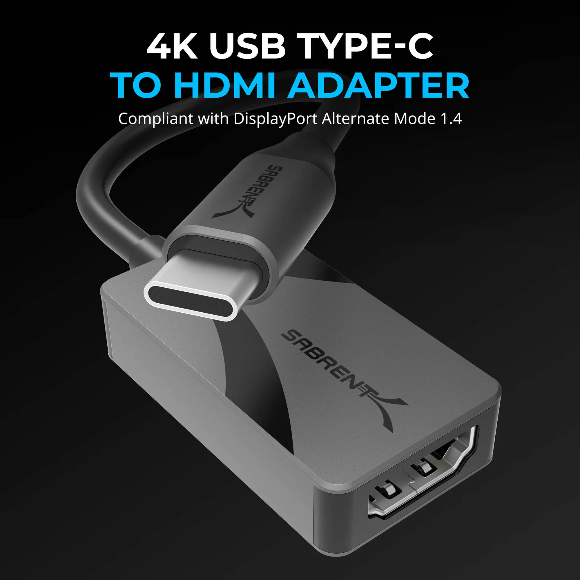 Sabrent DA-CH4K USB-C to 4K HDMI adapter for external display connection — view 2