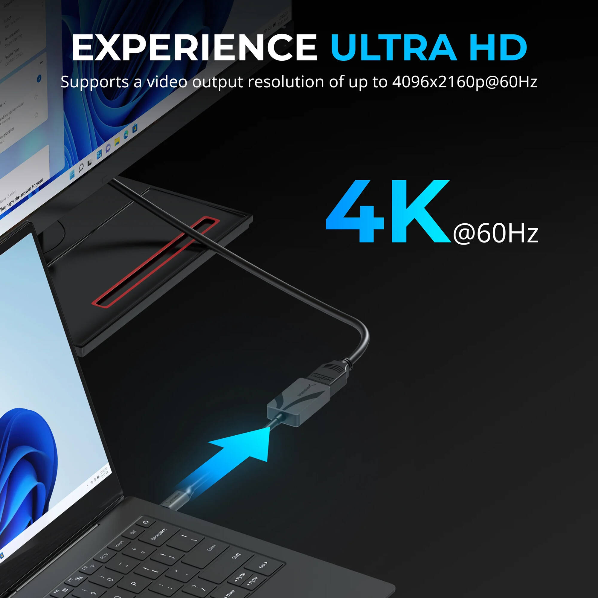 Sabrent DA-CH4K USB-C to 4K HDMI adapter for external display connection — view 3
