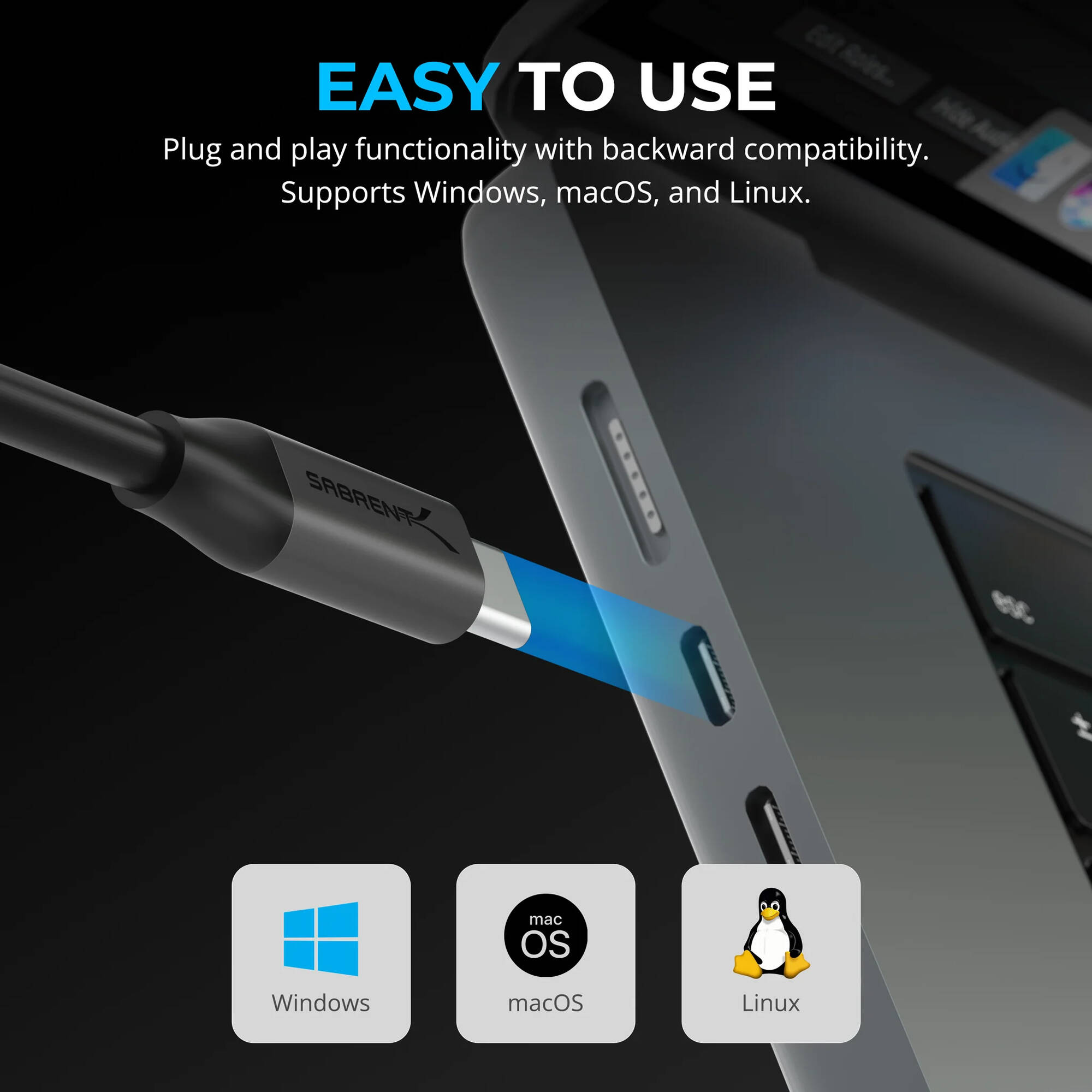Sabrent DA-CH4K USB-C to 4K HDMI adapter for external display connection — view 5