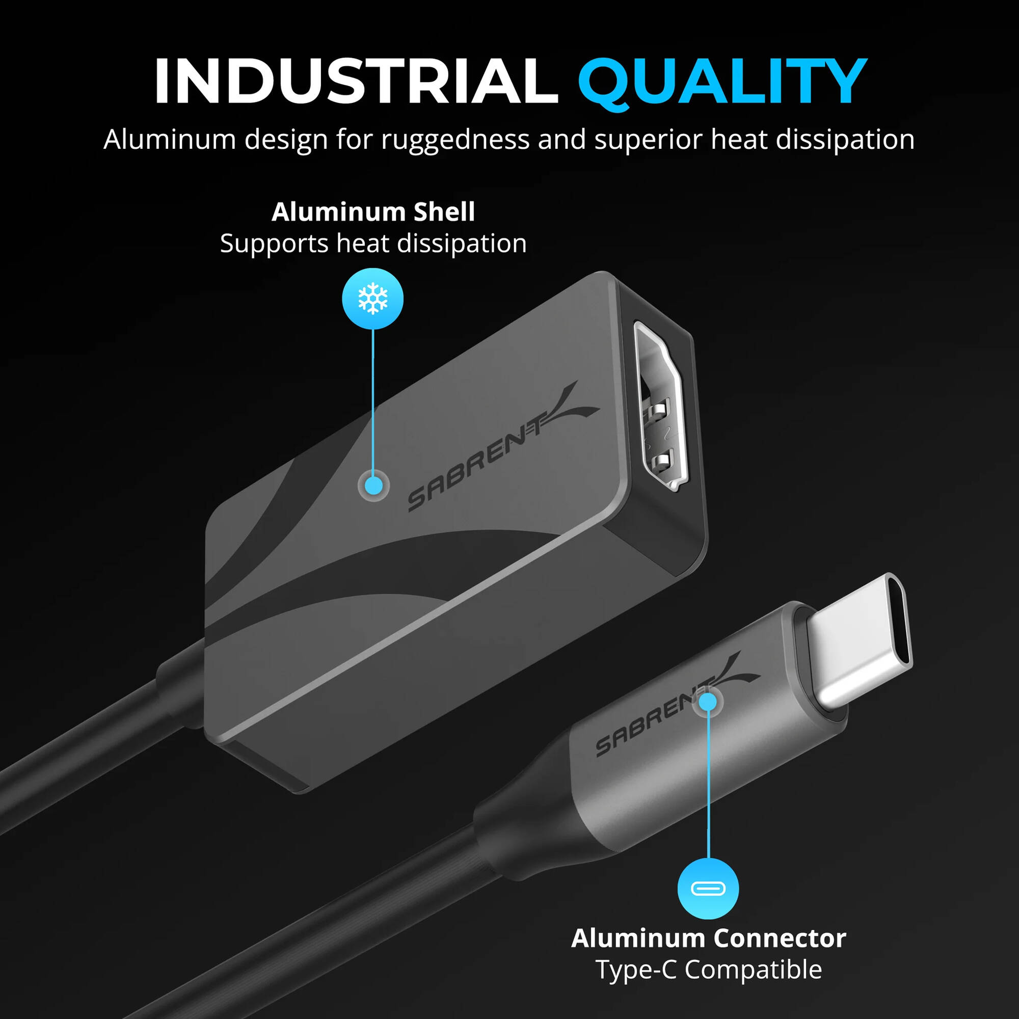 Sabrent DA-CH4K USB-C to 4K HDMI adapter for external display connection — view 6
