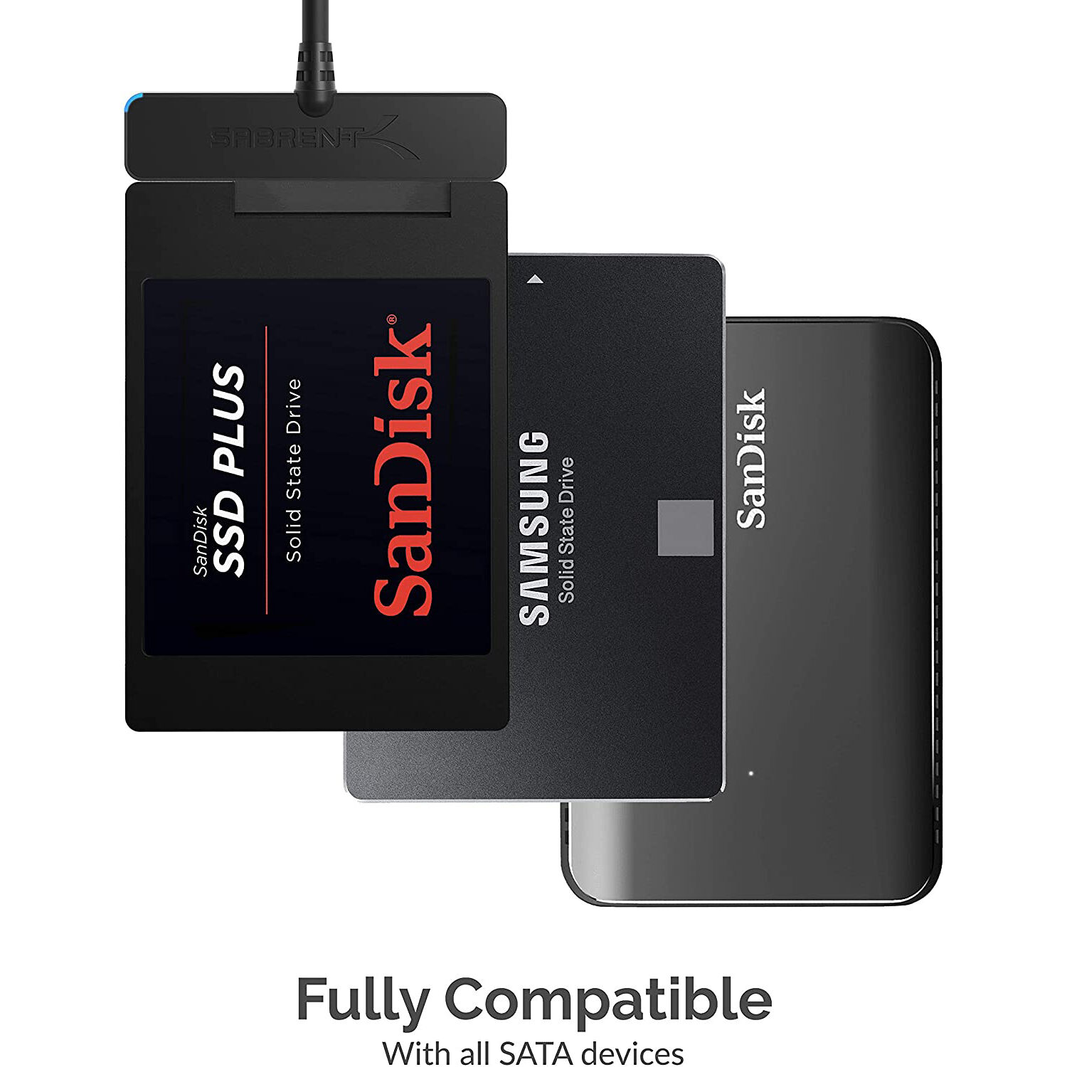 SABRENT USB-A 3.1 TO 2.5IN SSD SATA HARD DRIVE ADAPT — view 3