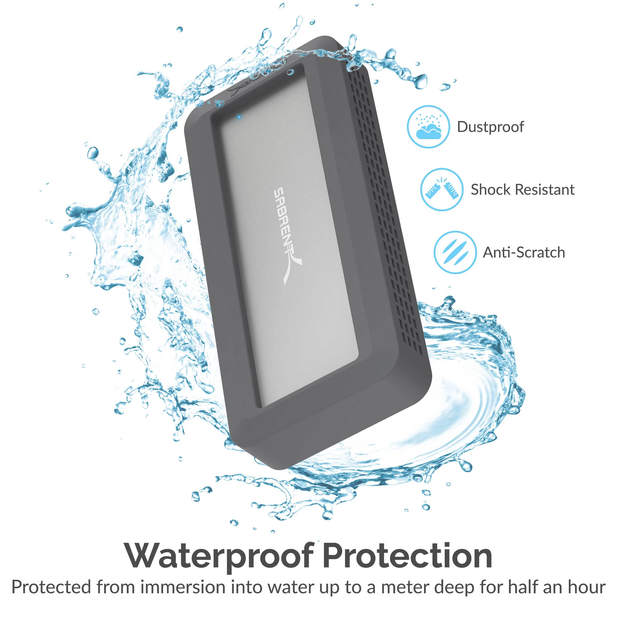 SABRENT EC-WPNE USB-C NVMe enclosure with IP67 rugged waterproof protection — view 5