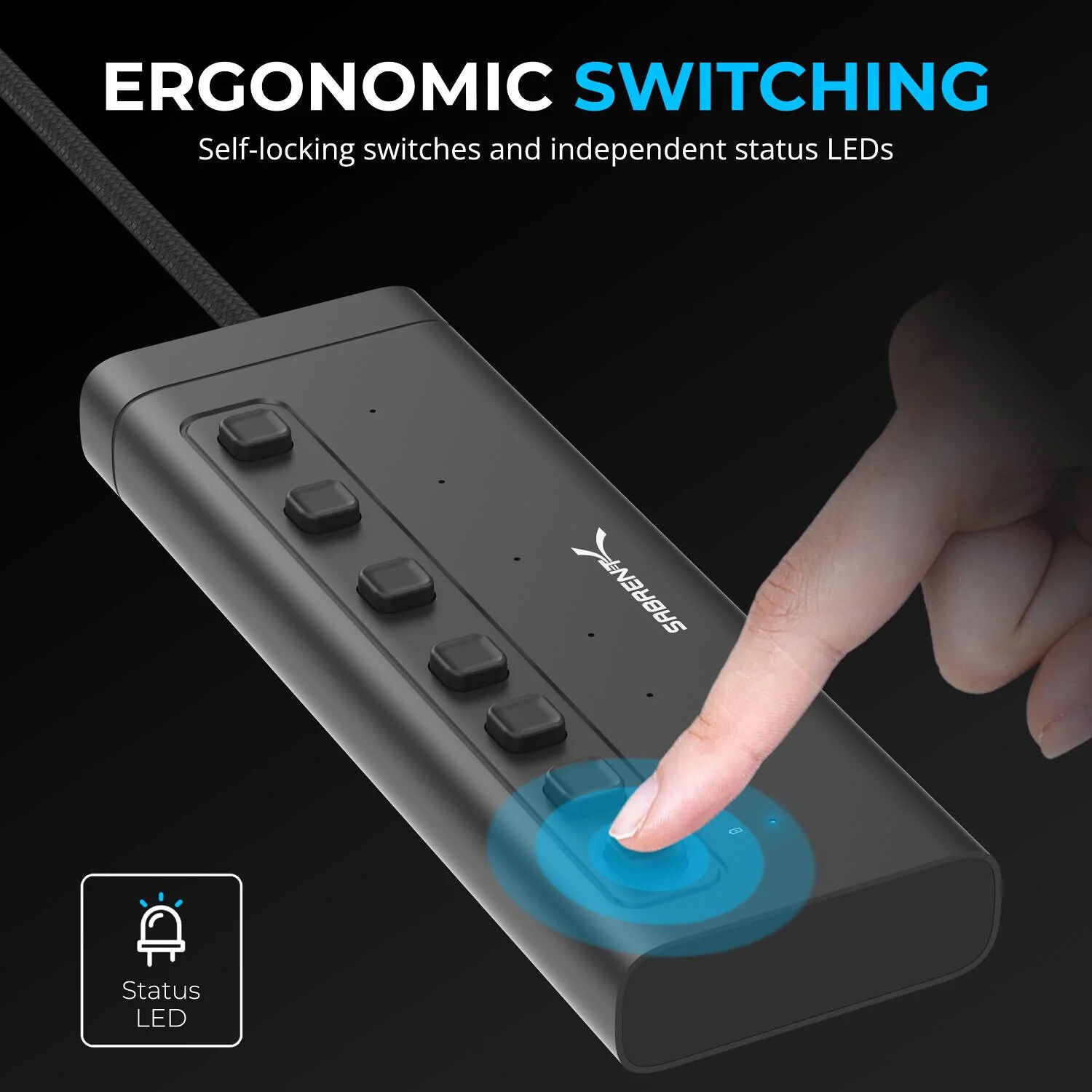 SABRENT SABRENT USB-C HUB 7-PORT 20W POWERED HUB — view 7