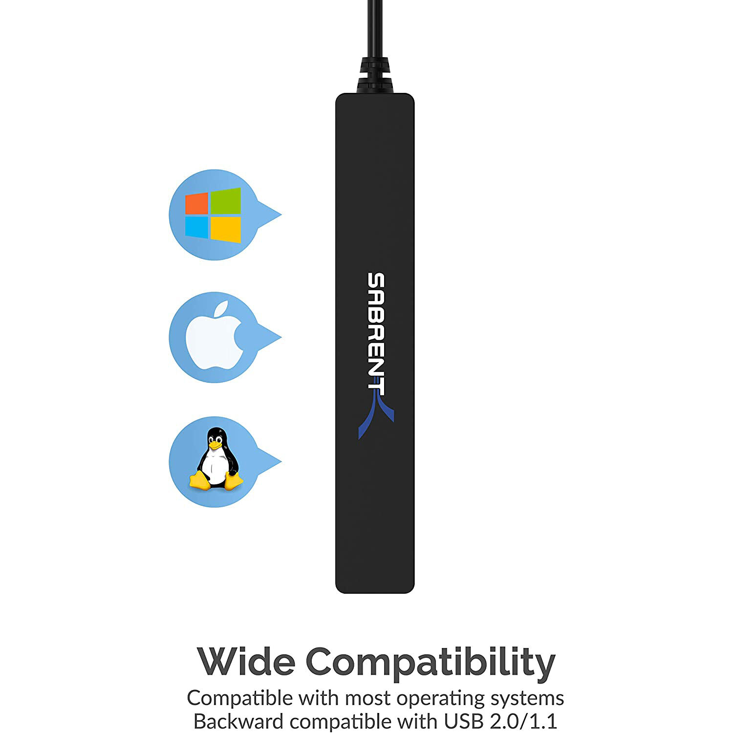 Sabrent HB-MCRM slim 4-port USB 2.0 hub for PC peripheral expansion — view 6